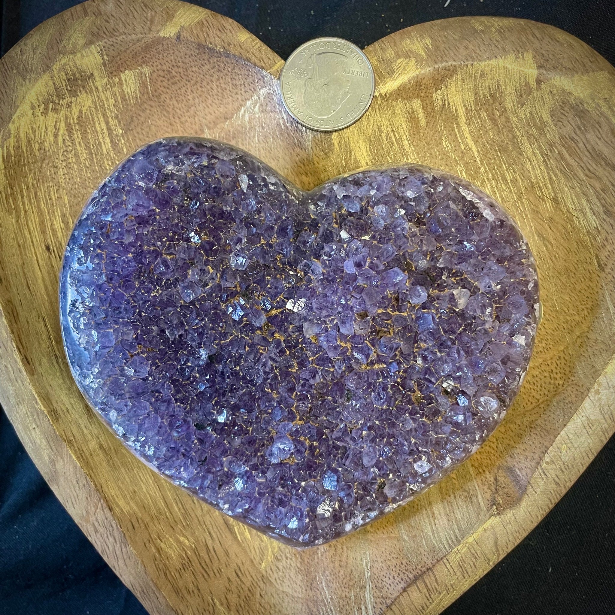 Amethyst Heart on Stand