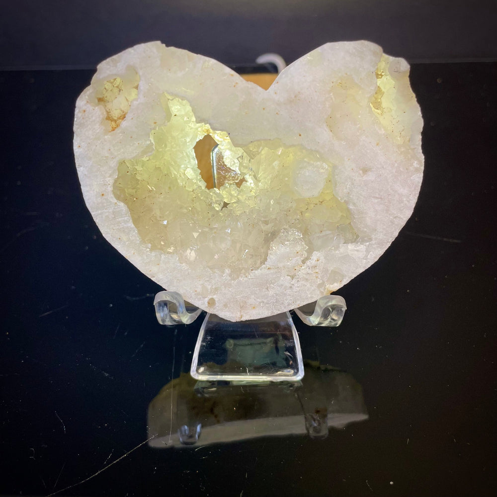 Clear Quartz Geode Heart