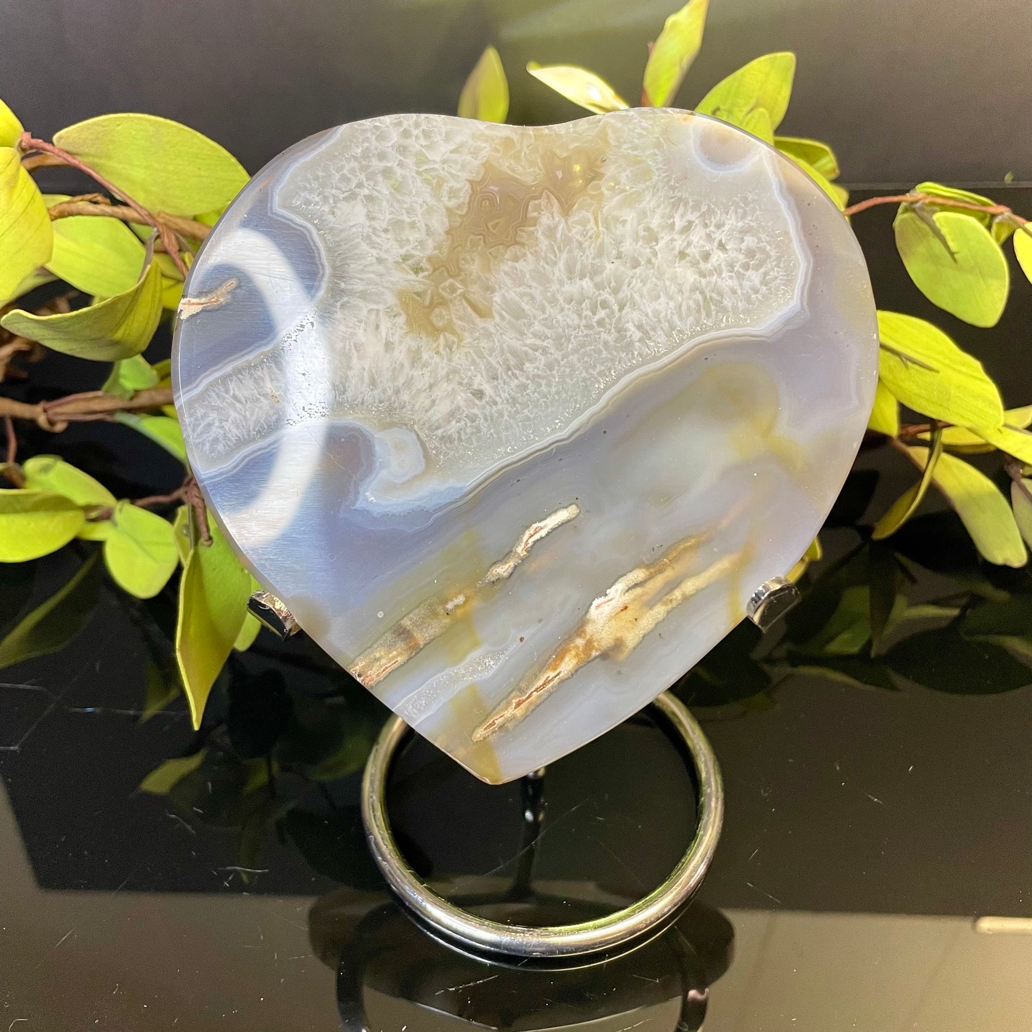 Agate Heart on Stand