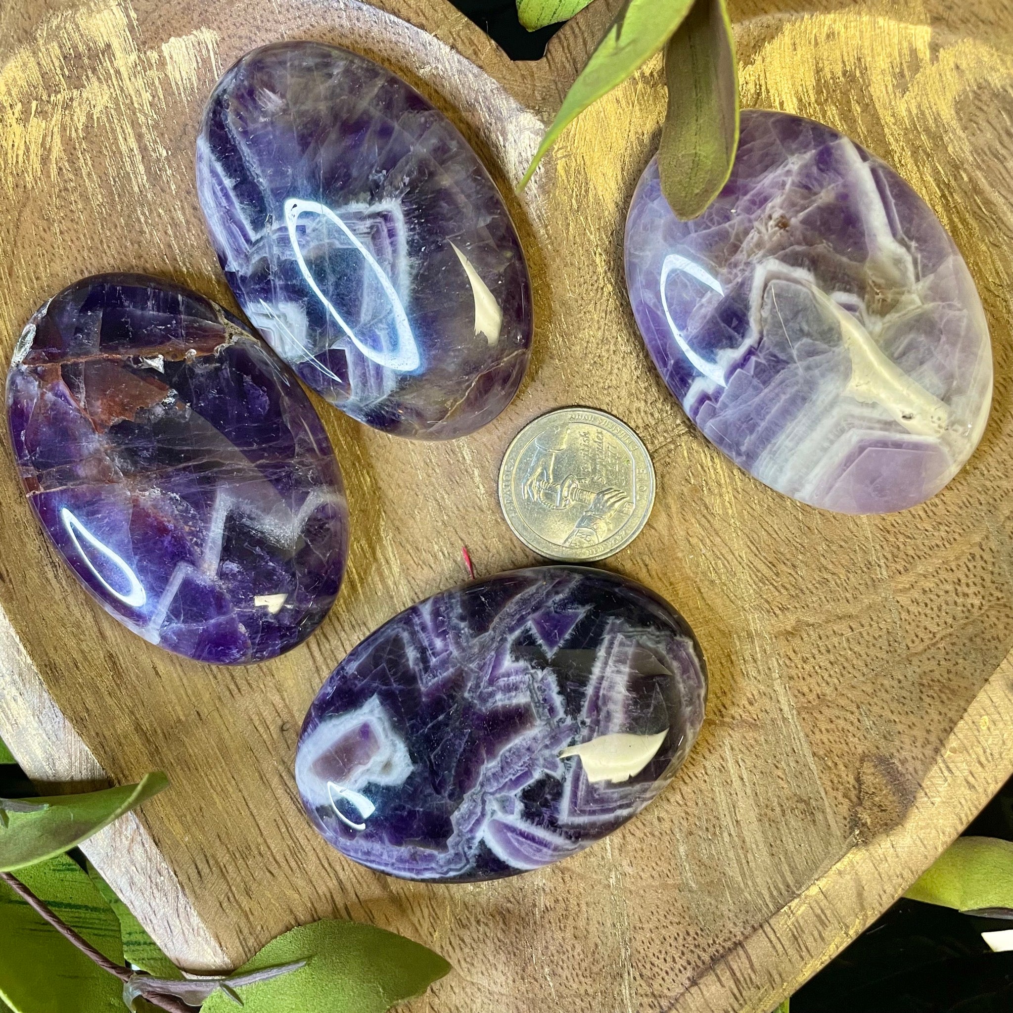 Chevron Amethyst Palm Stone