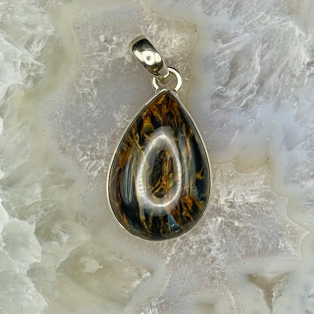 Teardrop Pietersite Pendant Sterling Silver