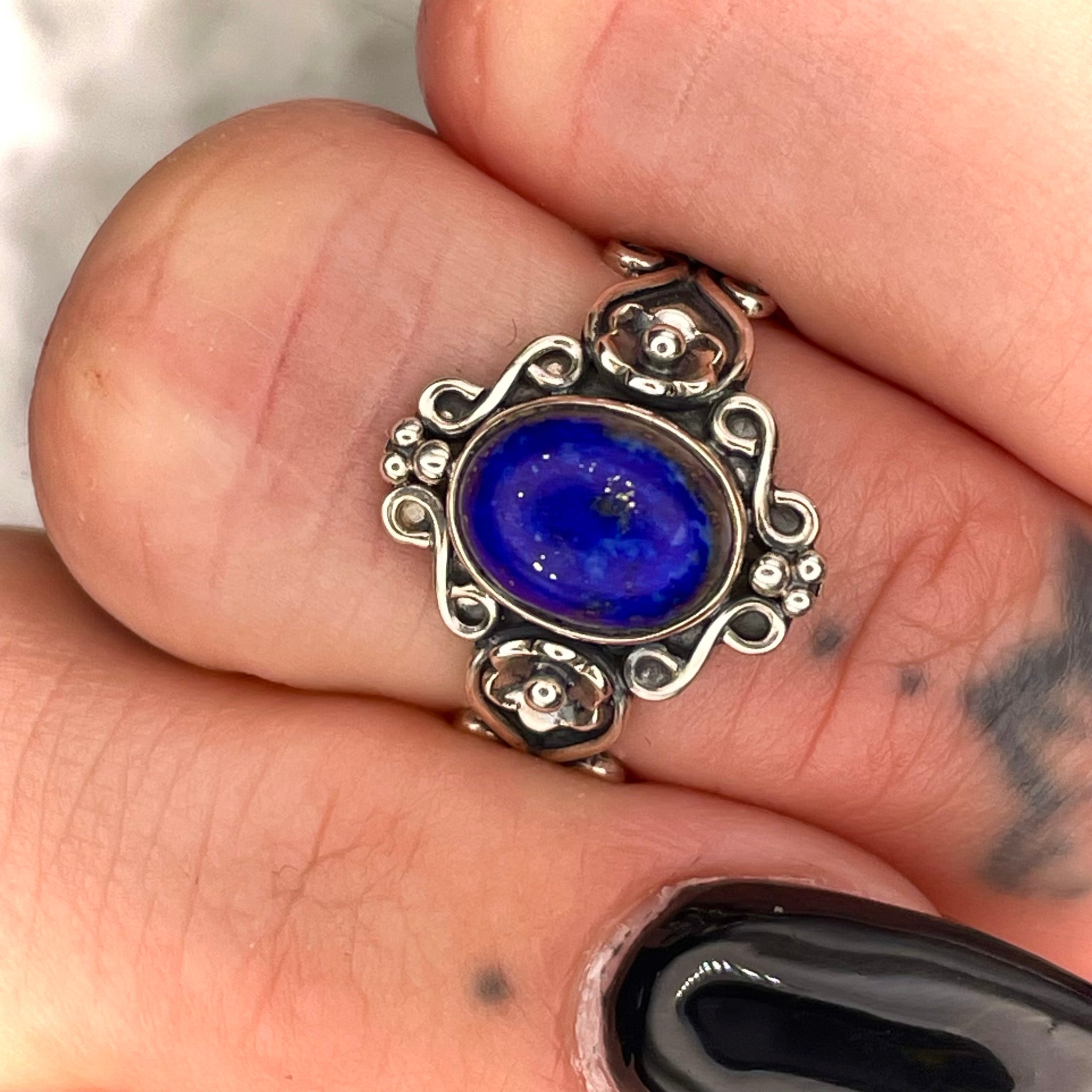 Lapis Lazuli Ring Sterling Silver