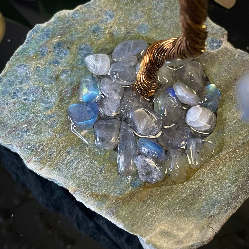 Labradorite Mojo Tree on Ruby Zoisite