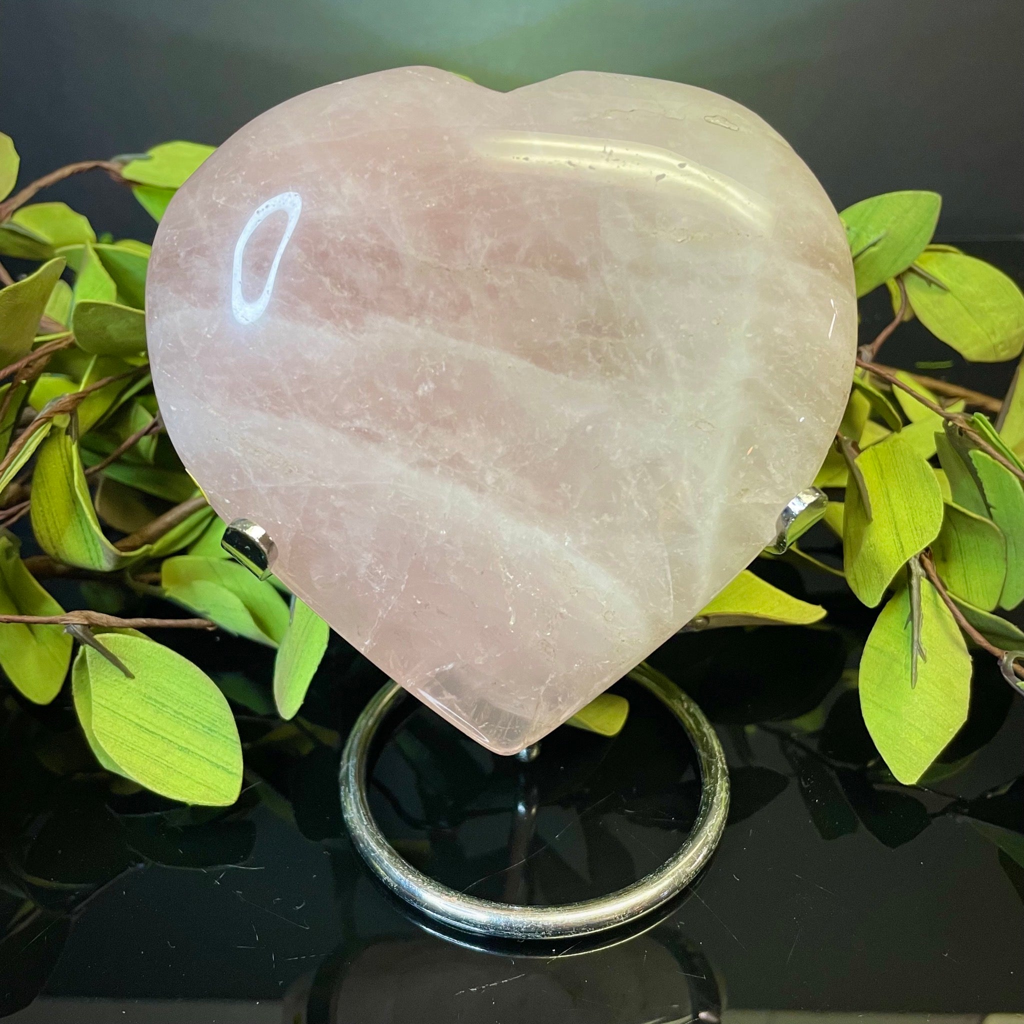 Rose Quartz Heart on Stand