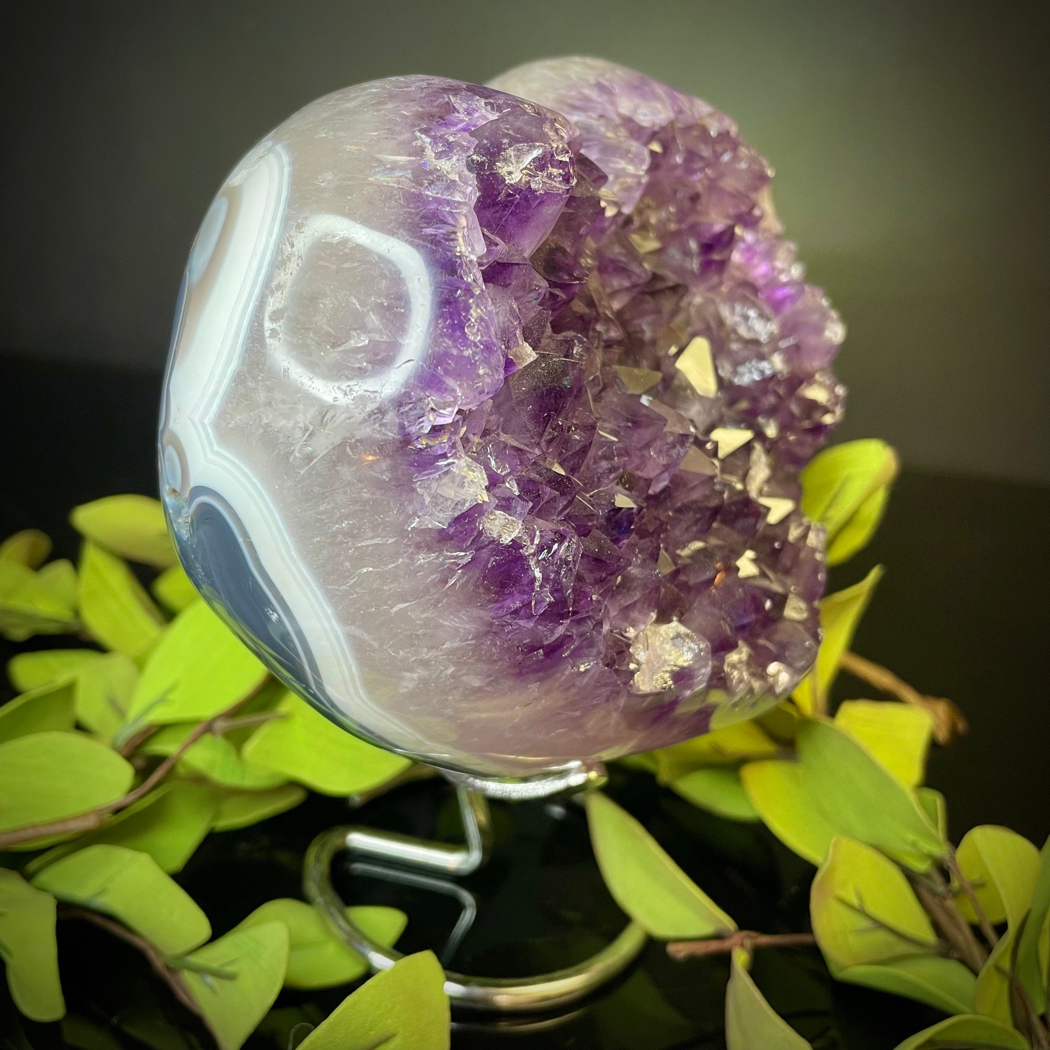 Amethyst Heart on Stand