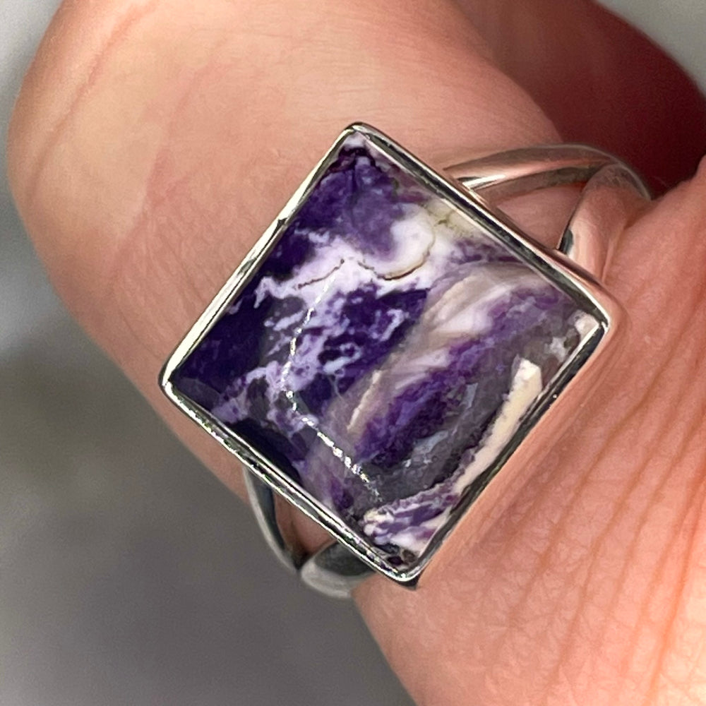 Square Tiffany Stone Ring Sterling Silver