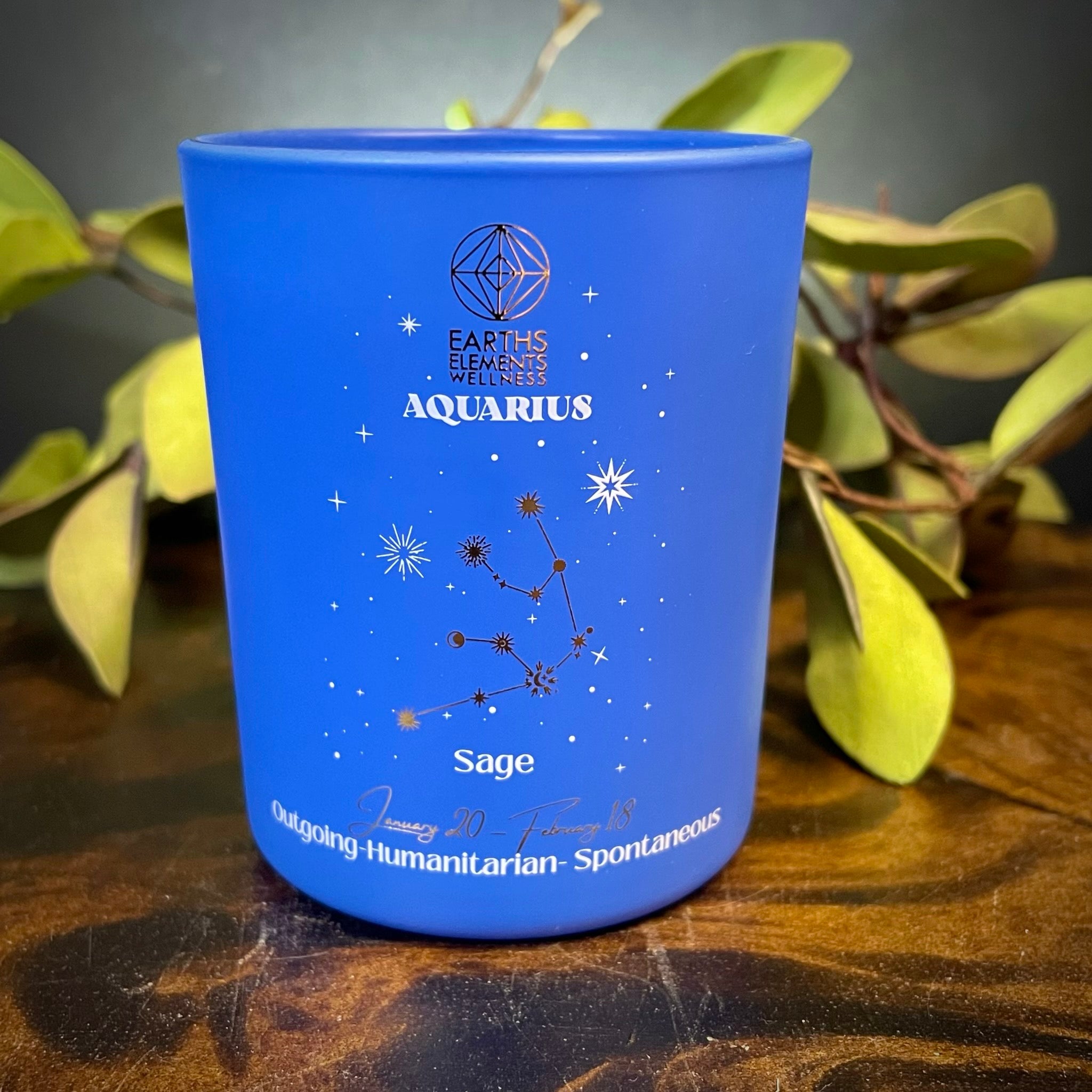 Aquarius Zodiac Candle