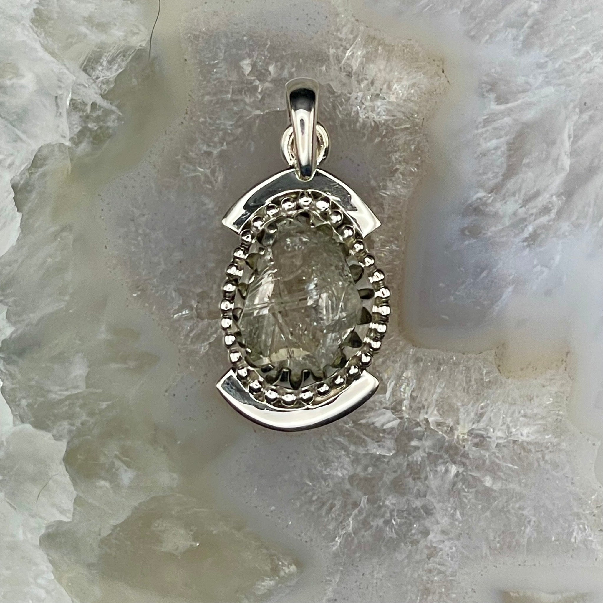 Herkimer Diamond Pendant Sterling Silver