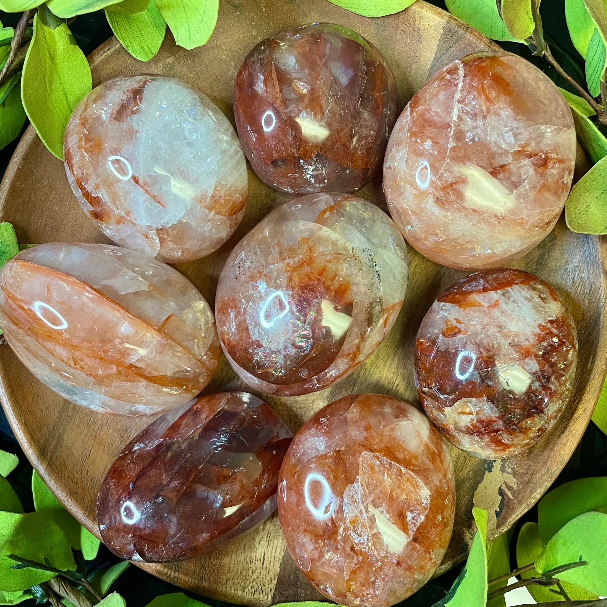 Fire Quartz Palm Stone