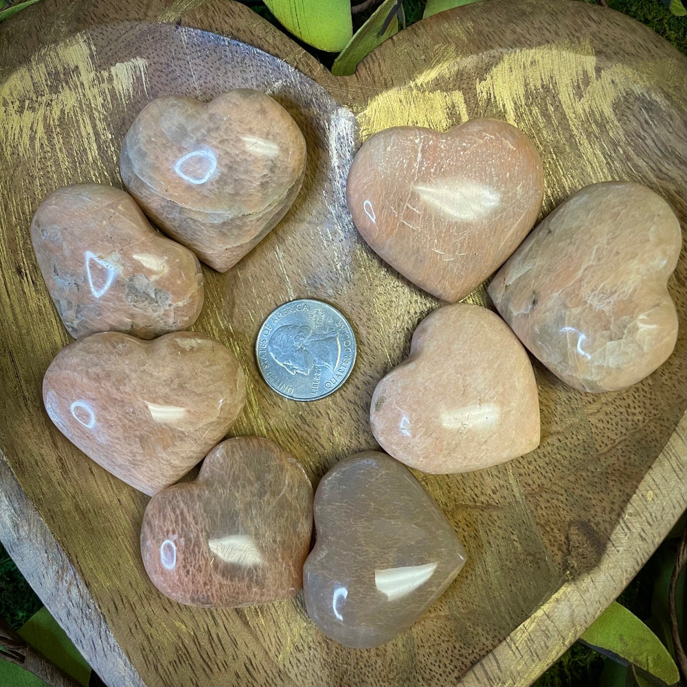 Peach Moonstone Heart