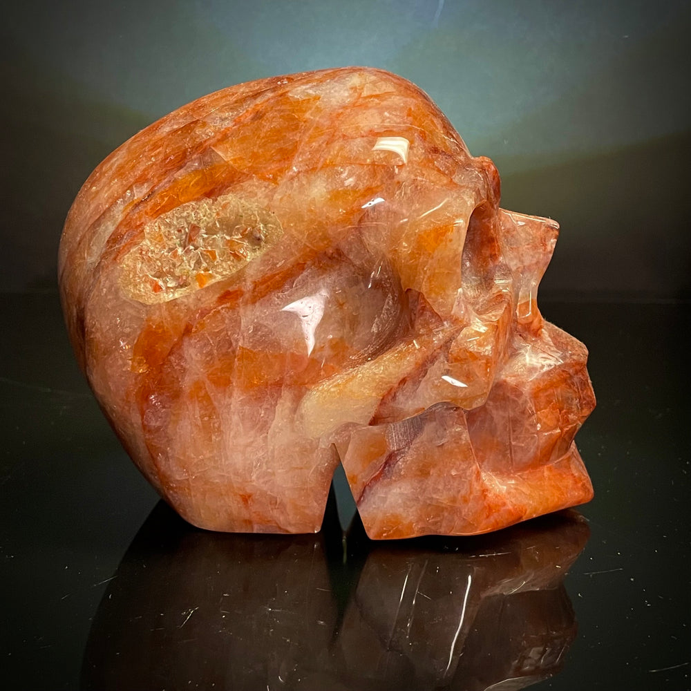 Fire Quartz Skull