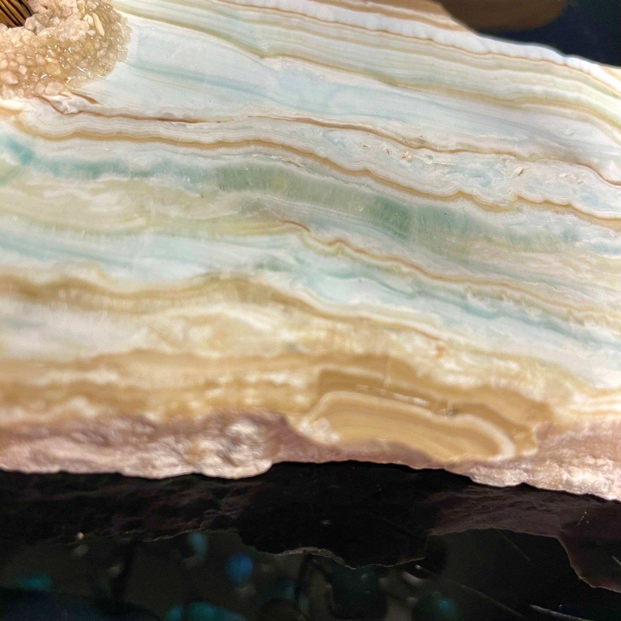 Amazonite on Caribbean Calcite Mojo Tree