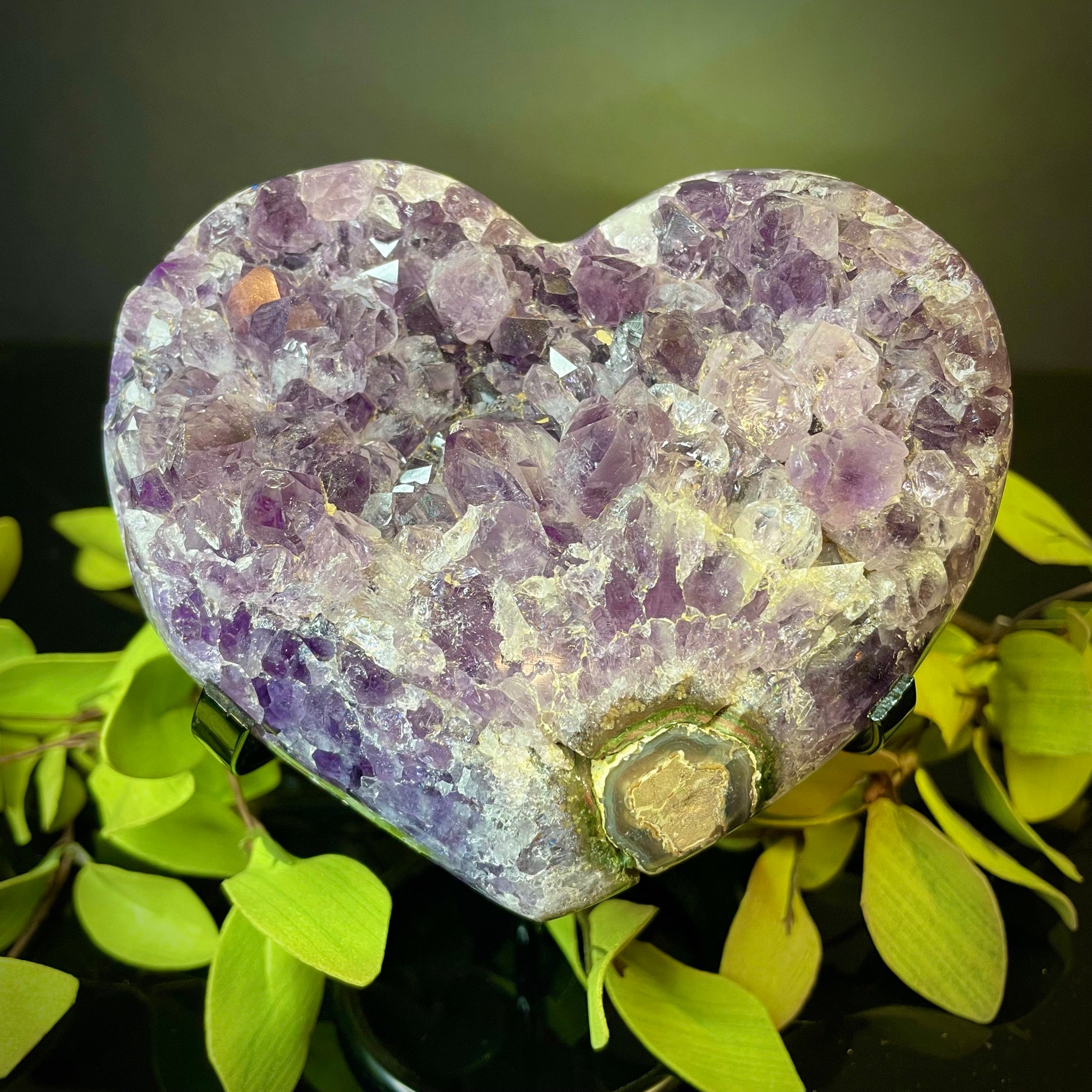 Amethyst Heart on Stand