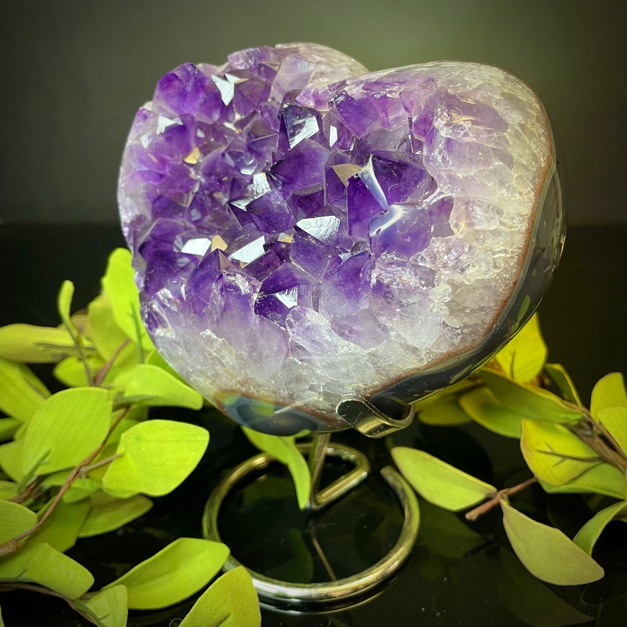 Amethyst Heart on Stand