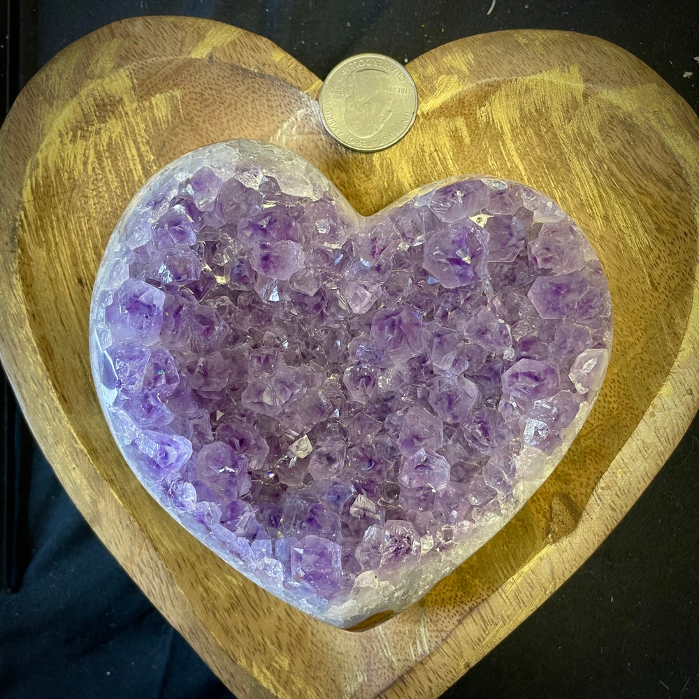 Amethyst Heart on Stand