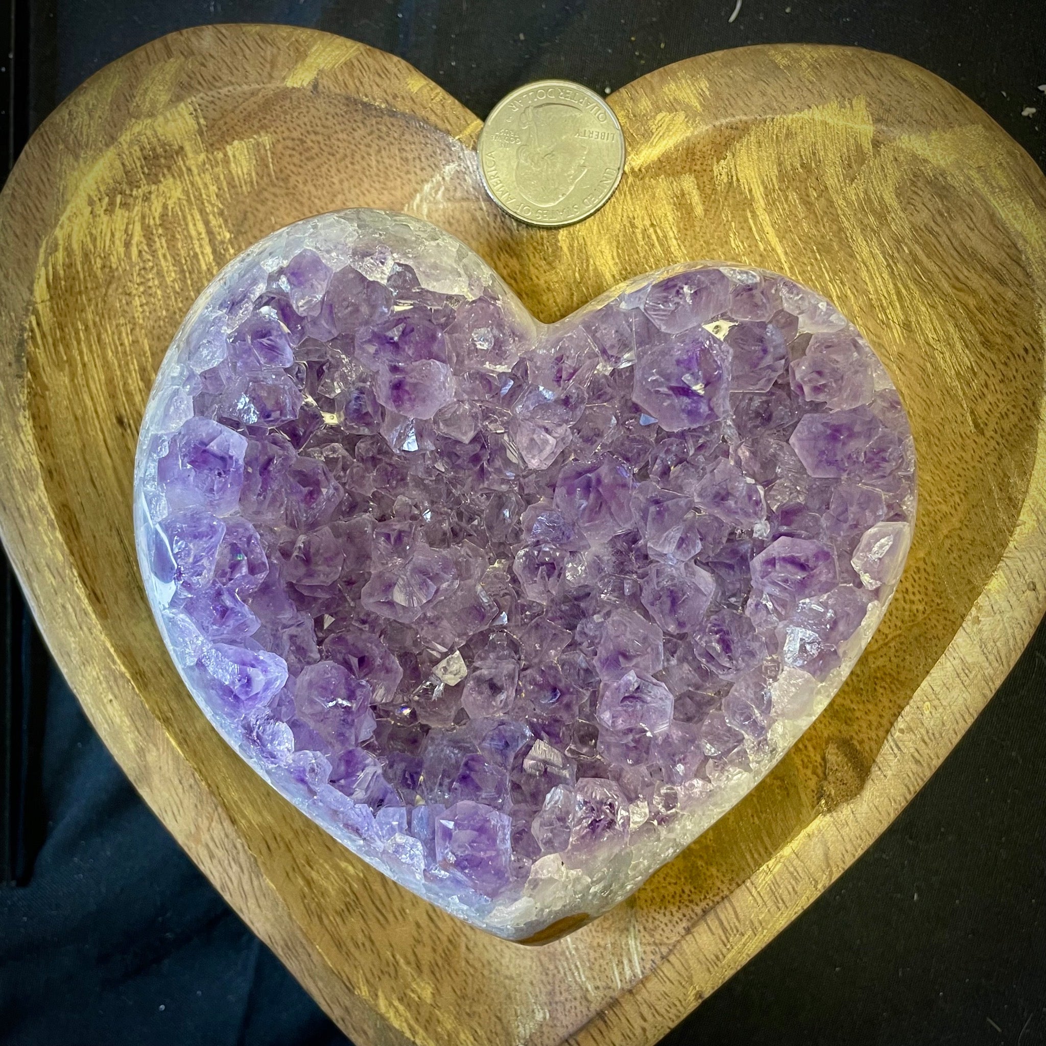 Amethyst Heart on Stand