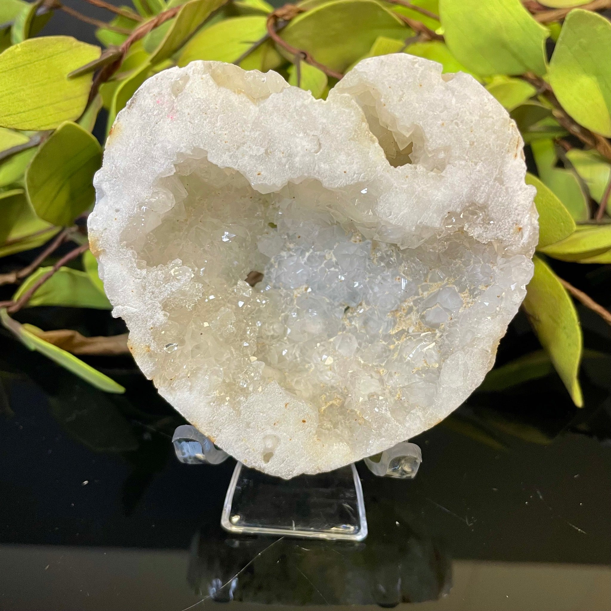 Clear Quartz Geode Heart