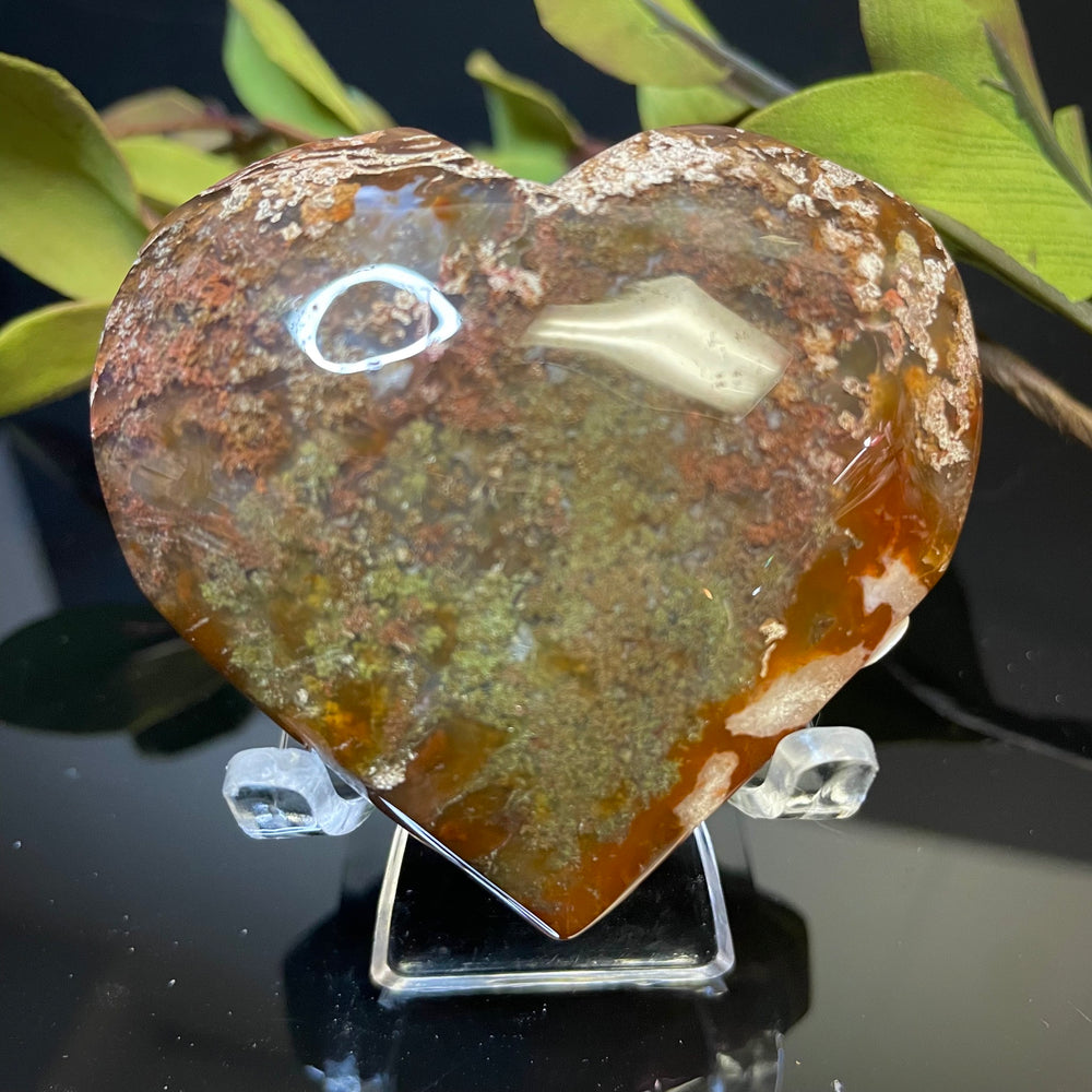 Red Moss Agate Heart