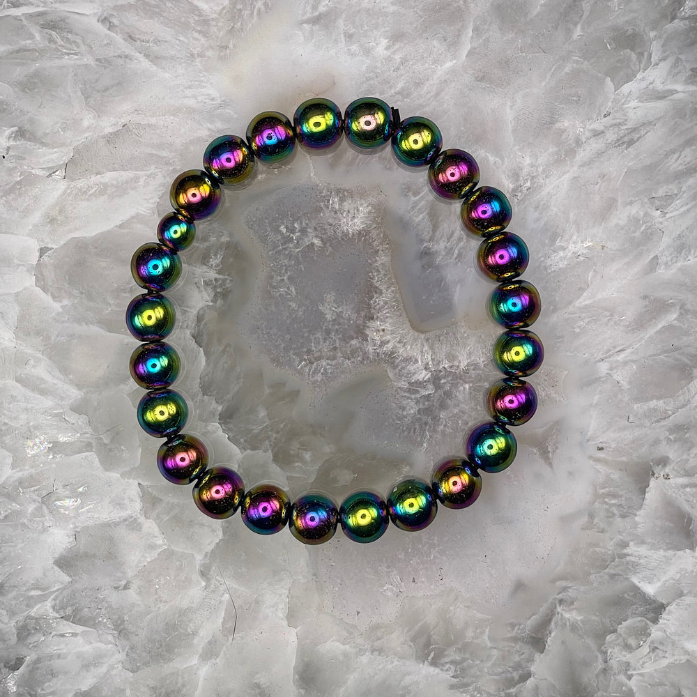 Rainbow Hematite Stretch Bracelet