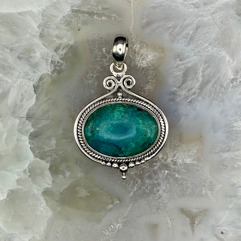 Chrysocolla Pendant Sterling Silver