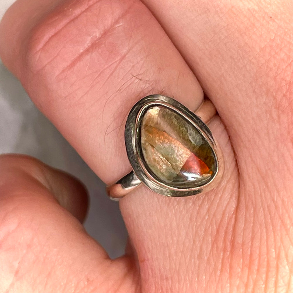 Ammolite Ring Sterling Silver