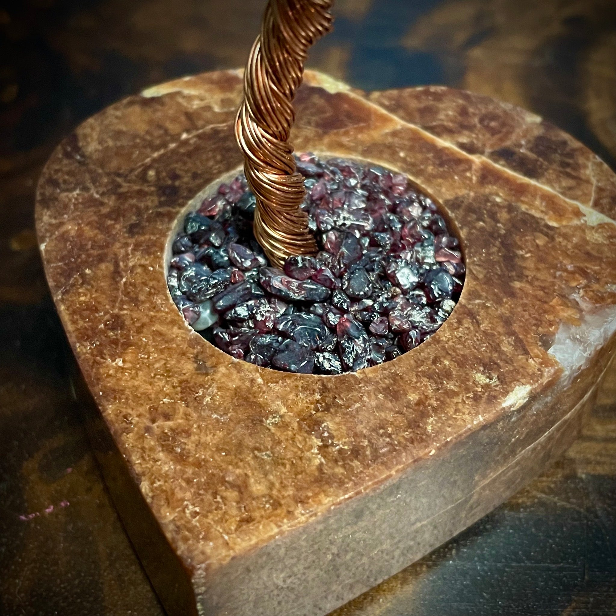 Red Tigers Eye on Garnet Mojo Tree