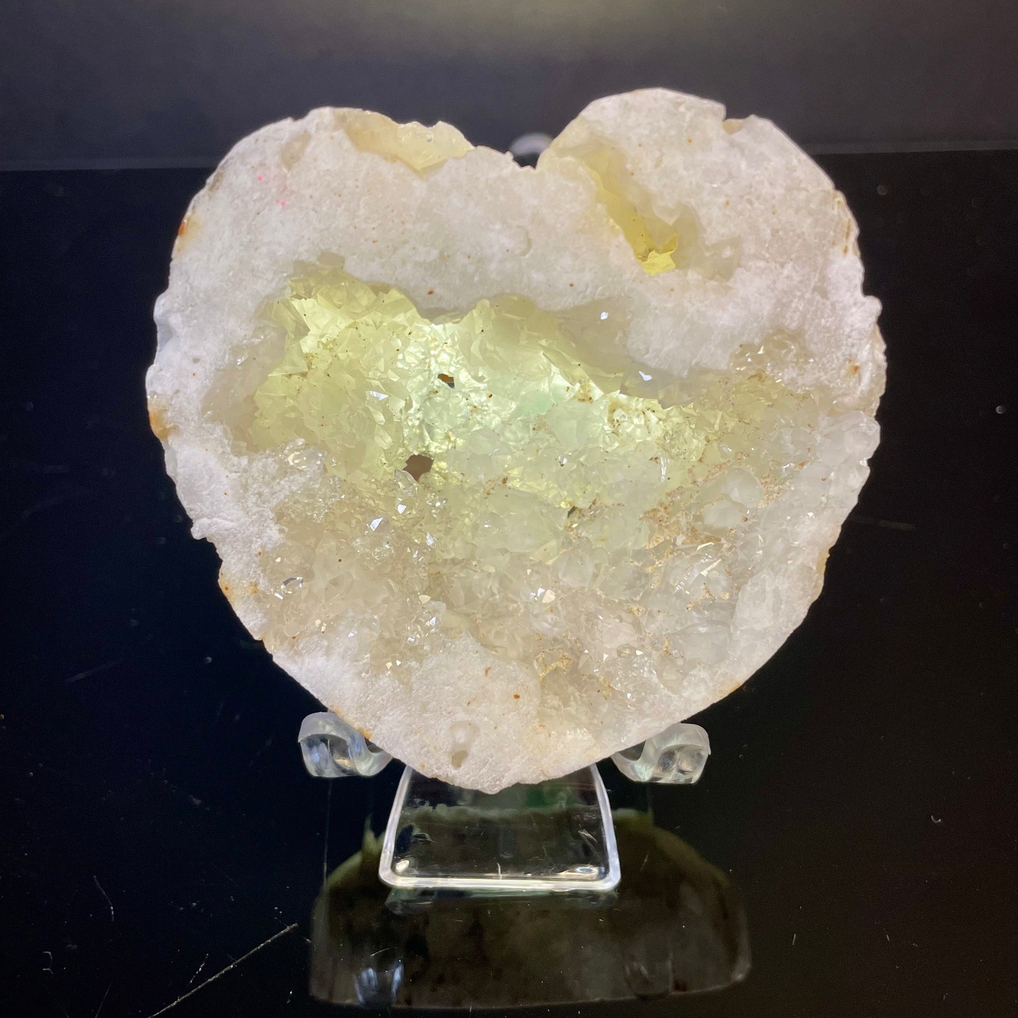 Clear Quartz Geode Heart