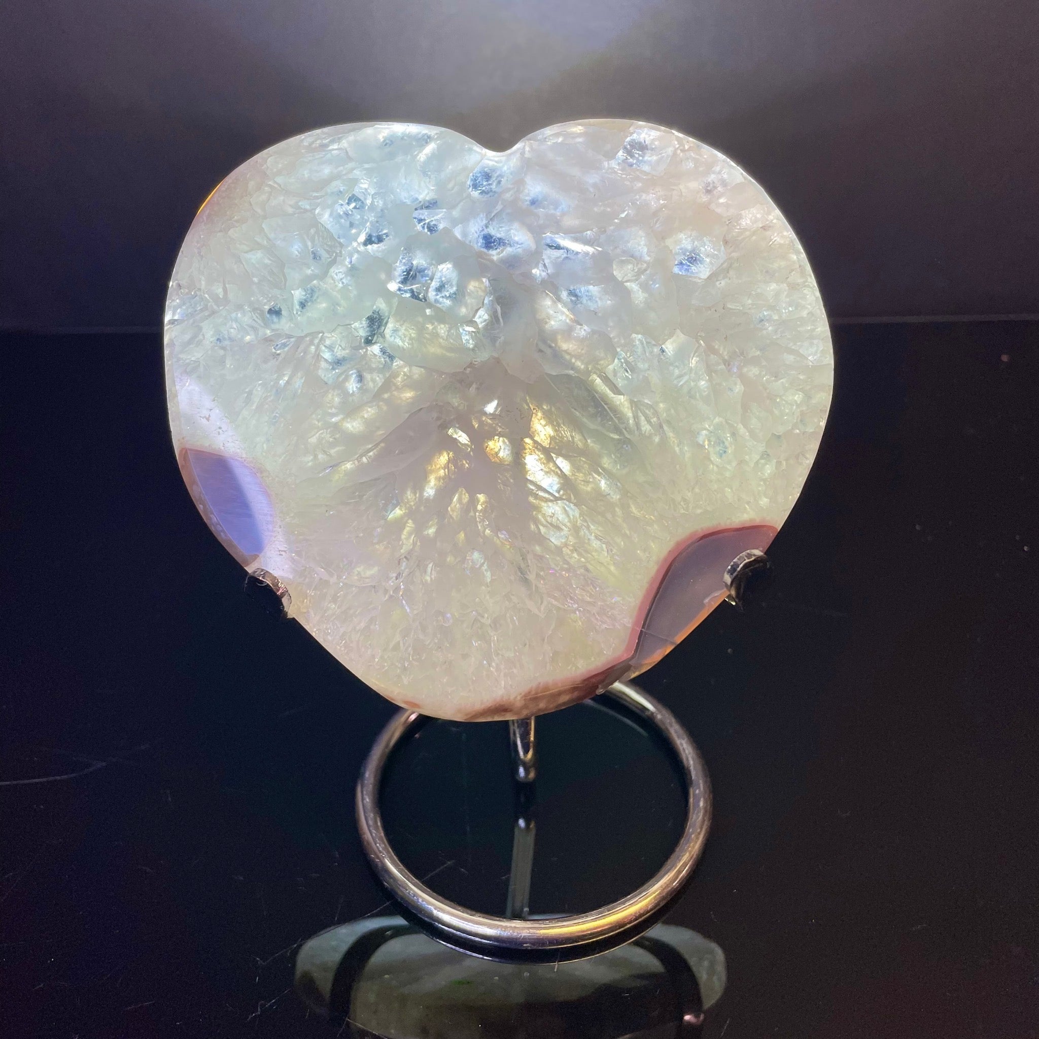 Agate Heart on Stand