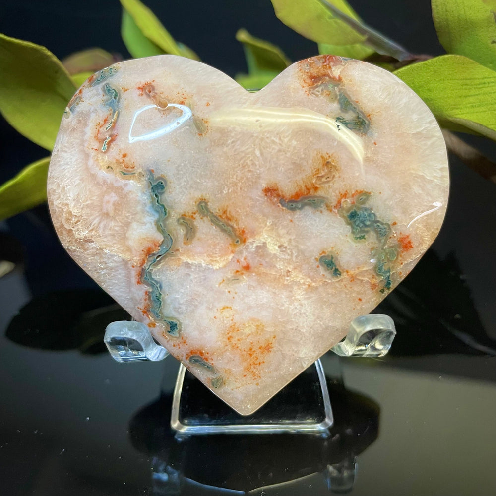 Red Moss Agate Heart