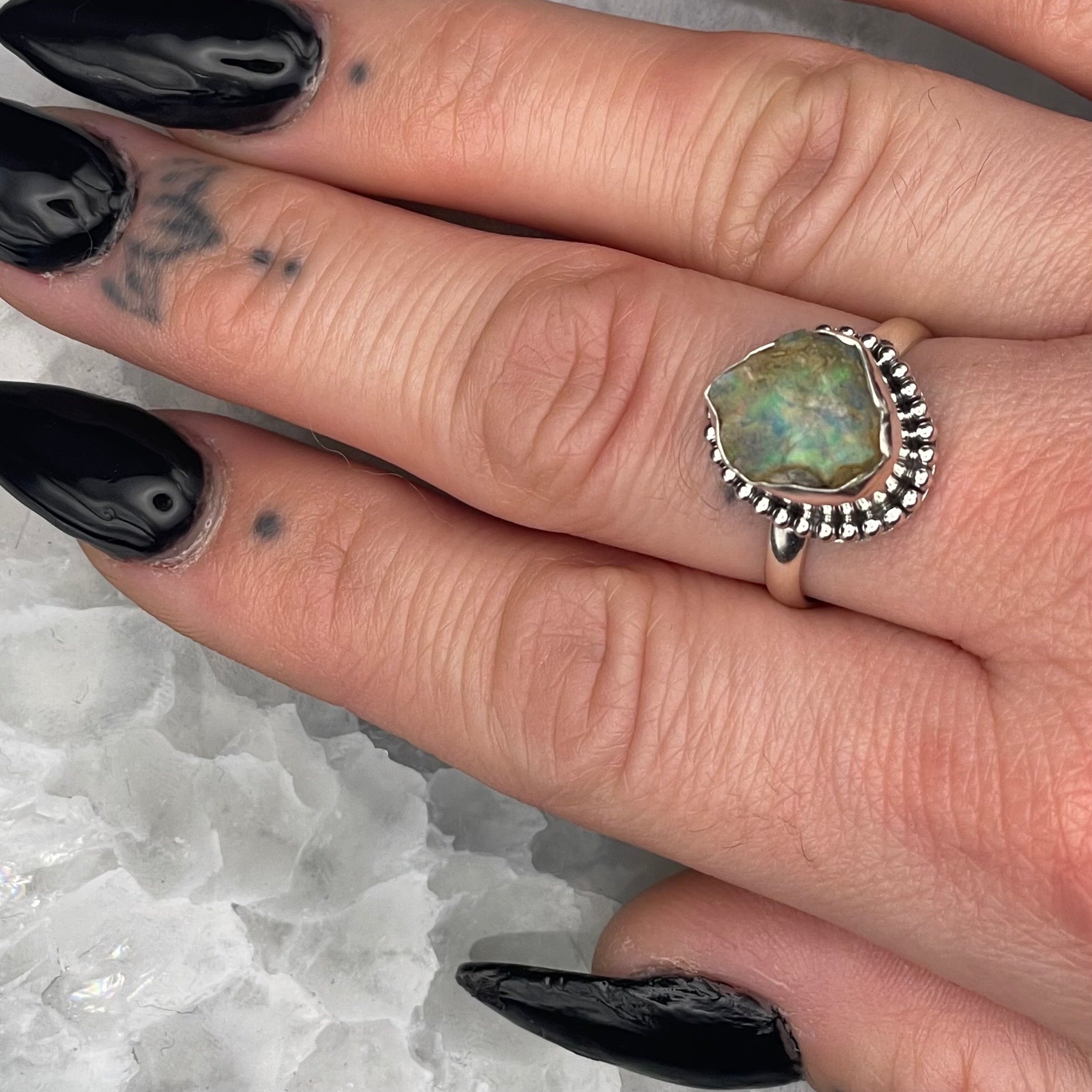 Opal Ring Sterling Silver