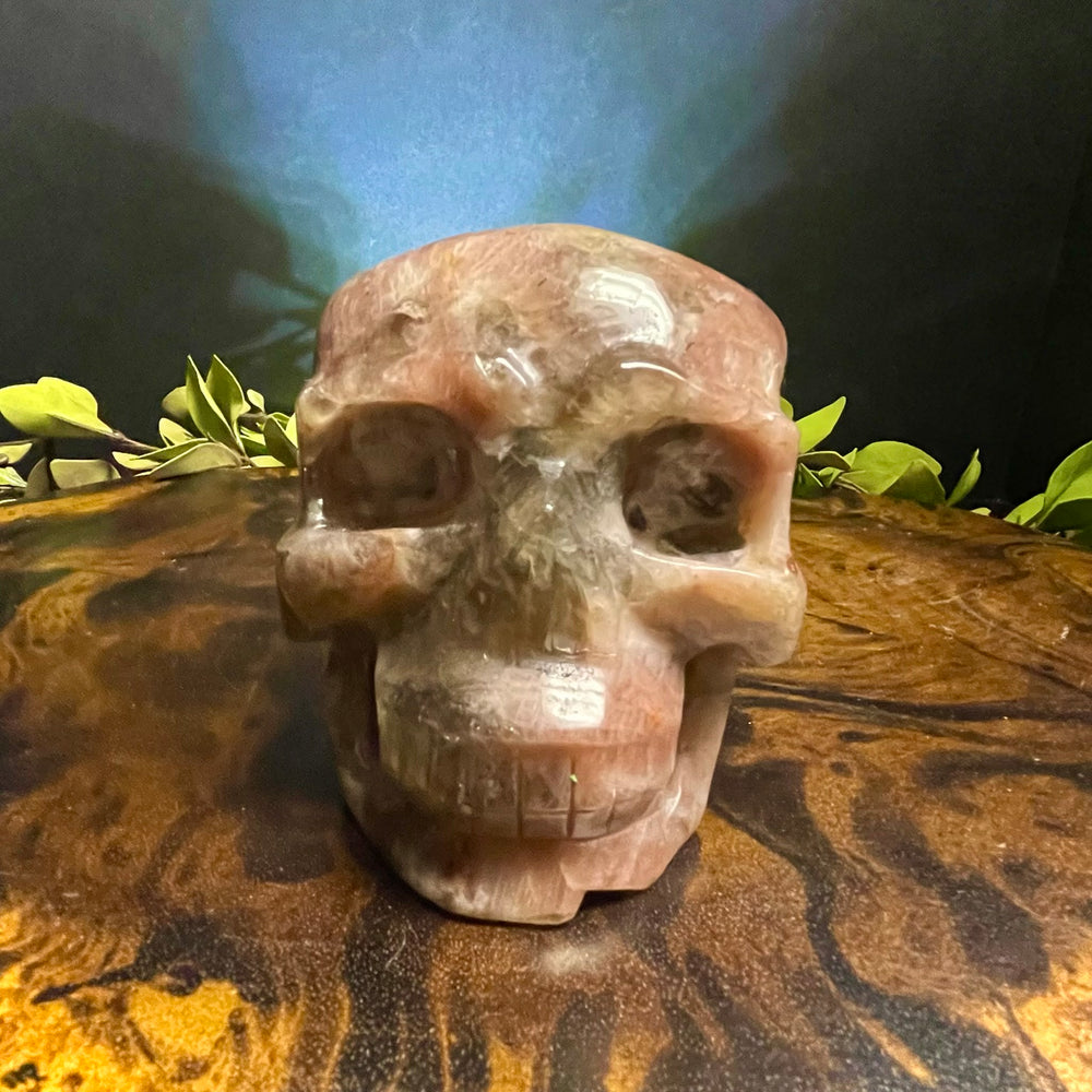 Peach Moonstone Skull