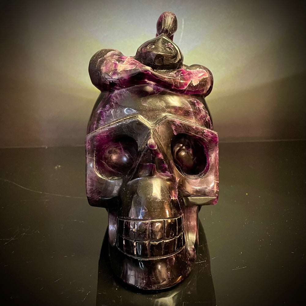 Fluorite Skull with Scorpion