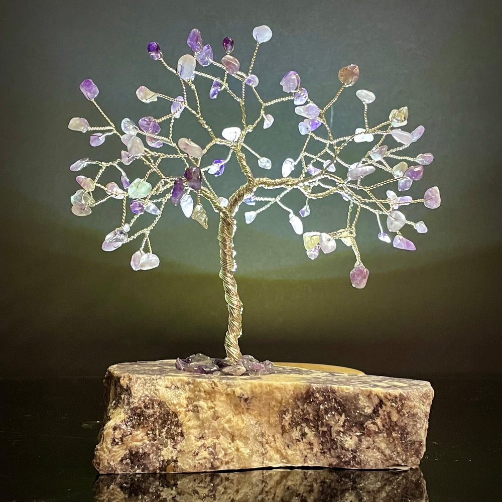 Amethyst Mojo Tree on Lepidolite Base