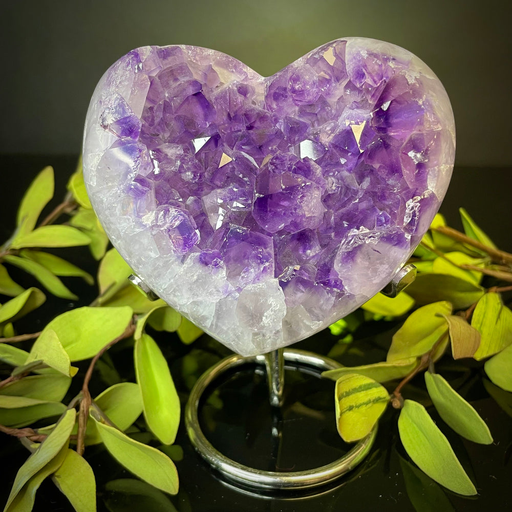 Amethyst Heart on Stand