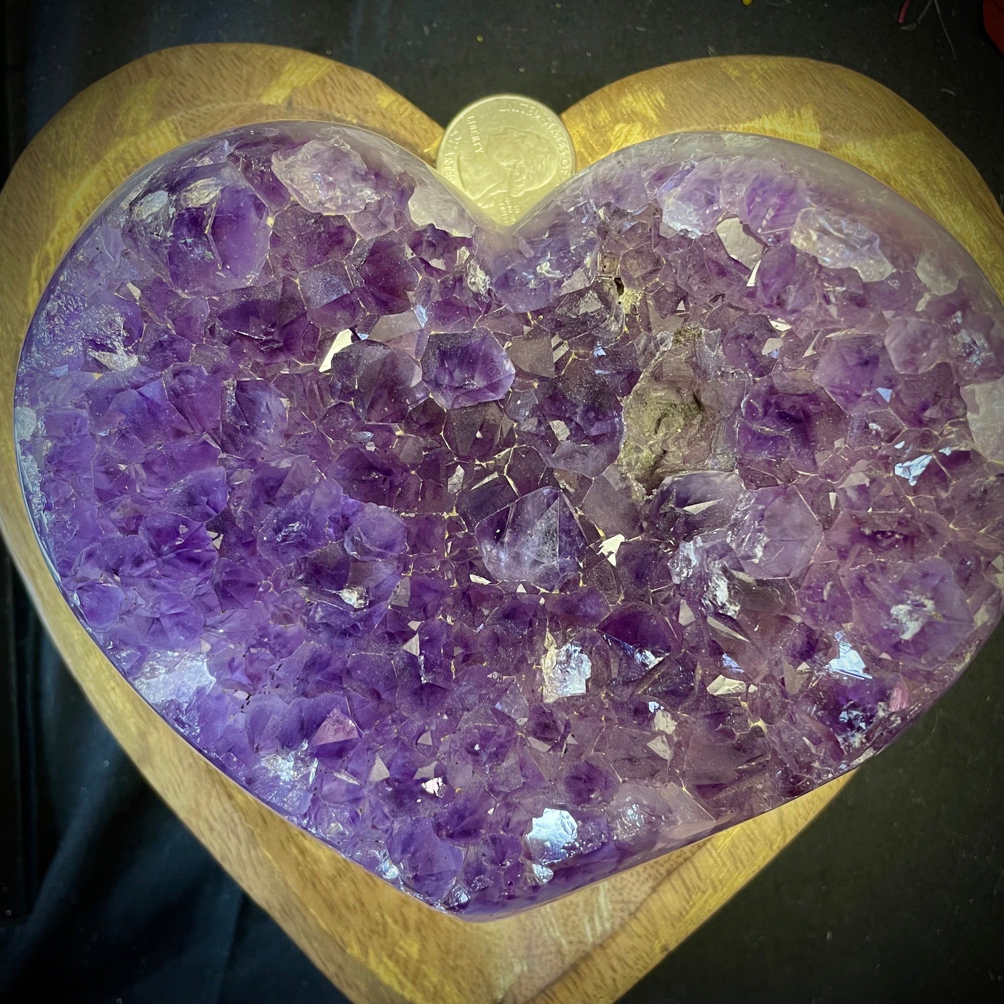 Amethyst Heart on Stand