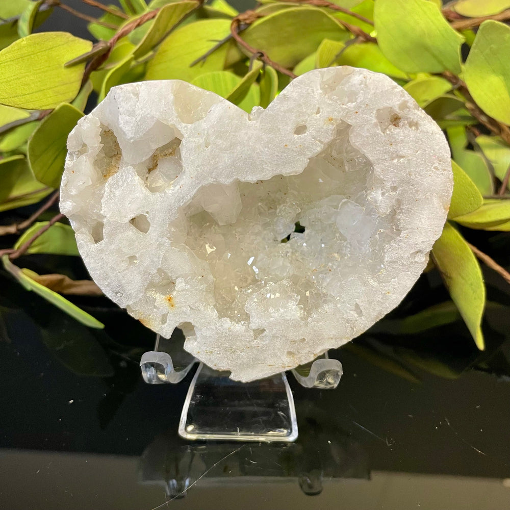 Clear Quartz Geode Heart