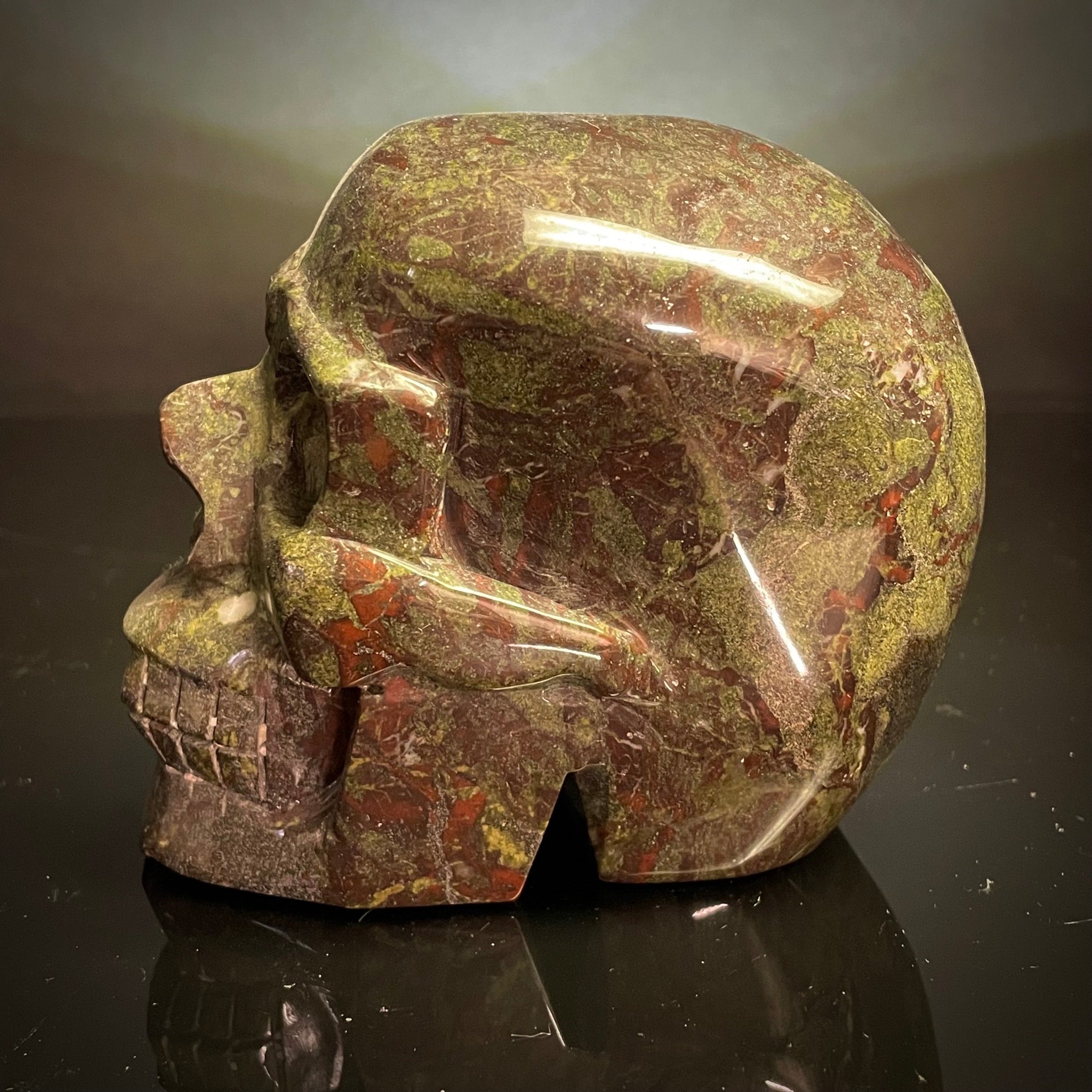 Dragons Blood Jasper Skull