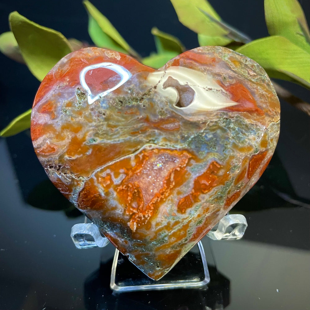 Red Moss Agate Heart