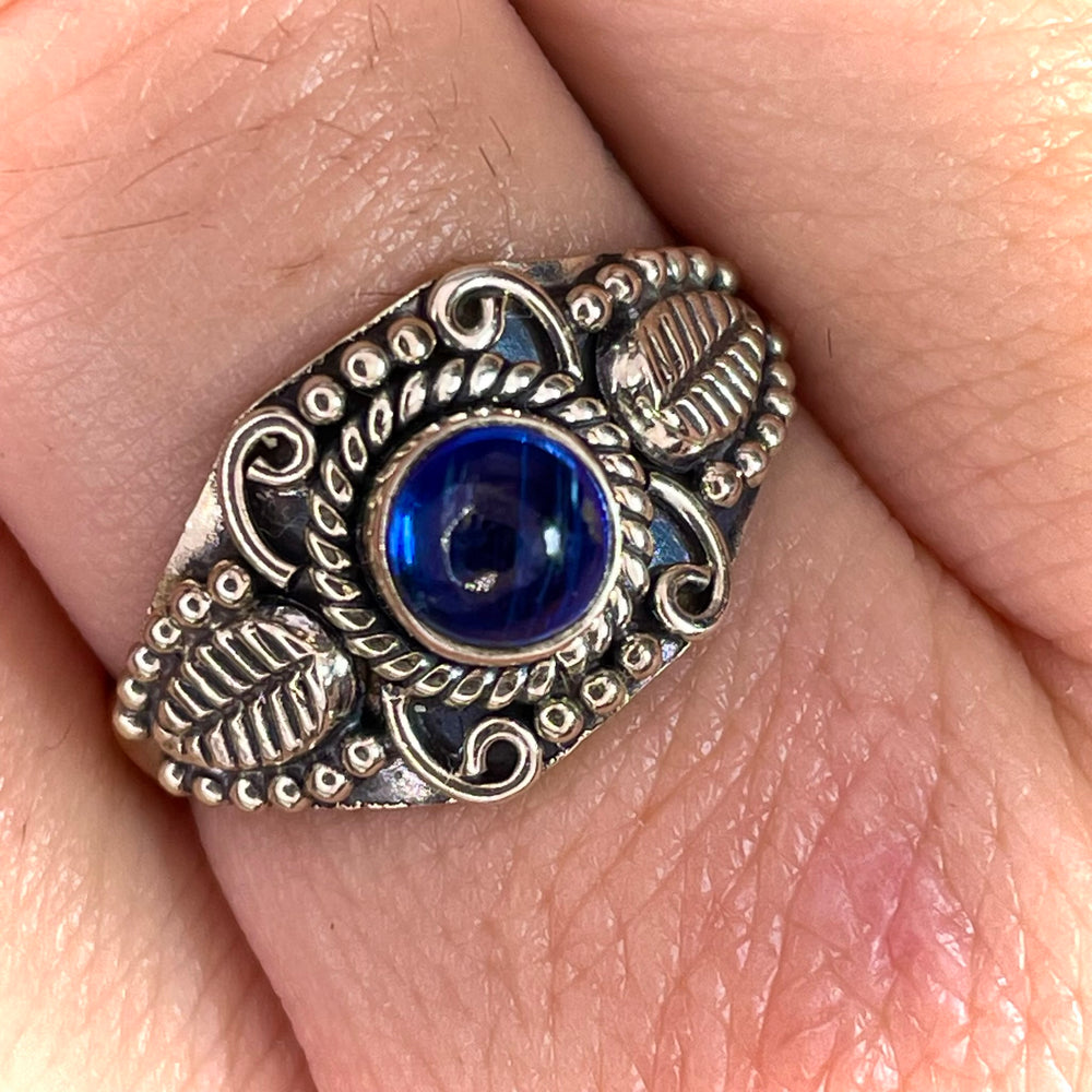 Blue Kyanite Leaf Ring Sterling Silver