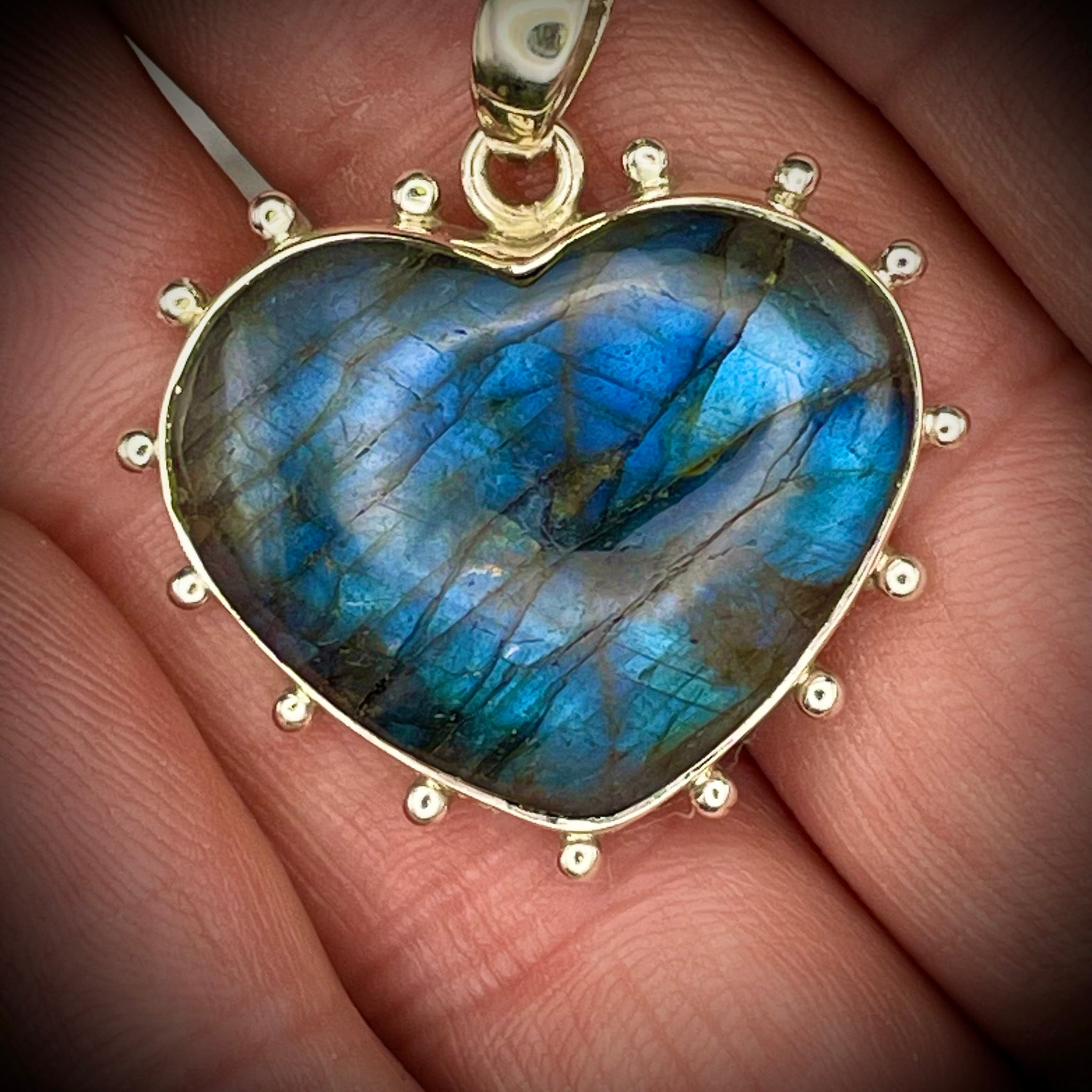 Heart Labradorite Pendant Sterling Silver