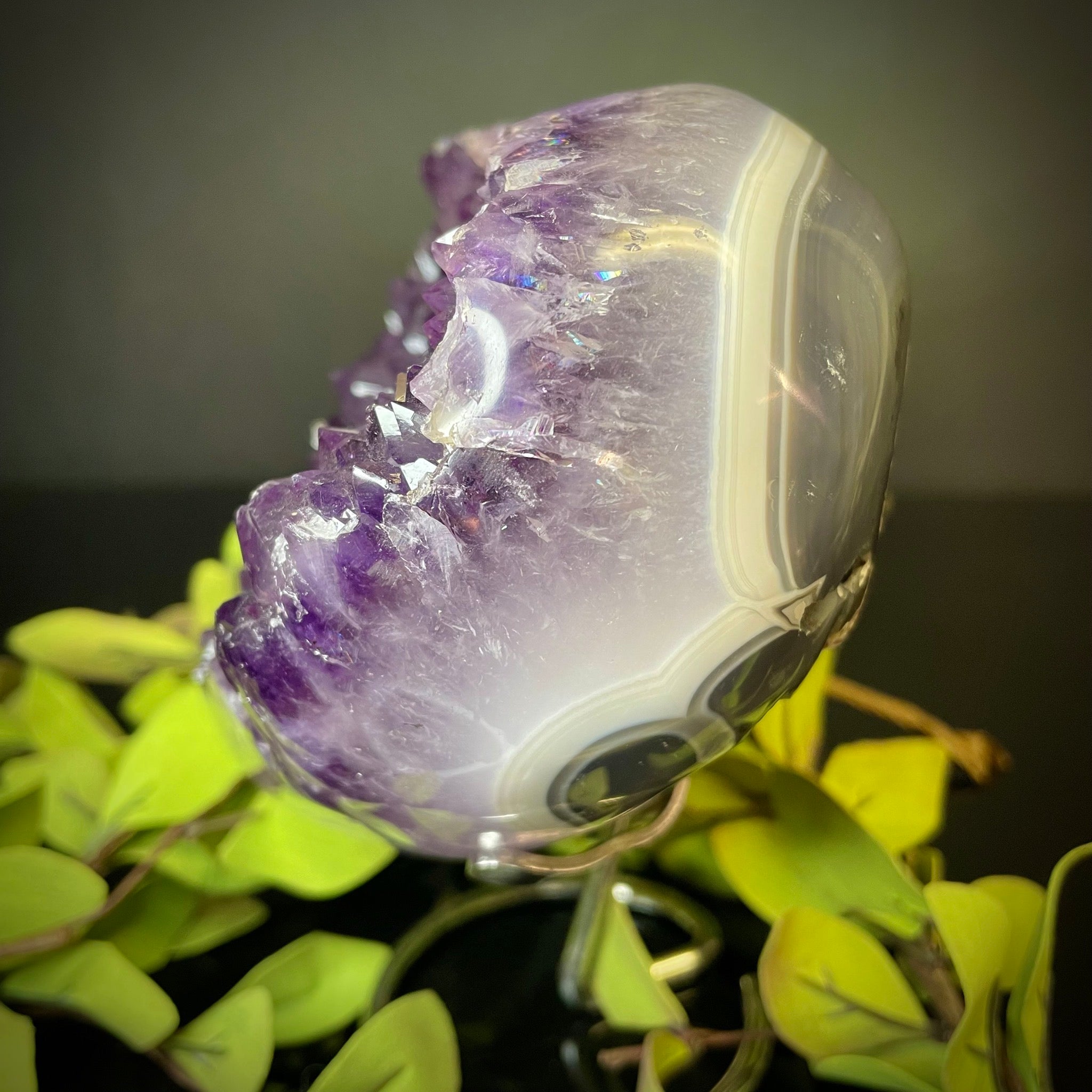 Amethyst Heart on Stand