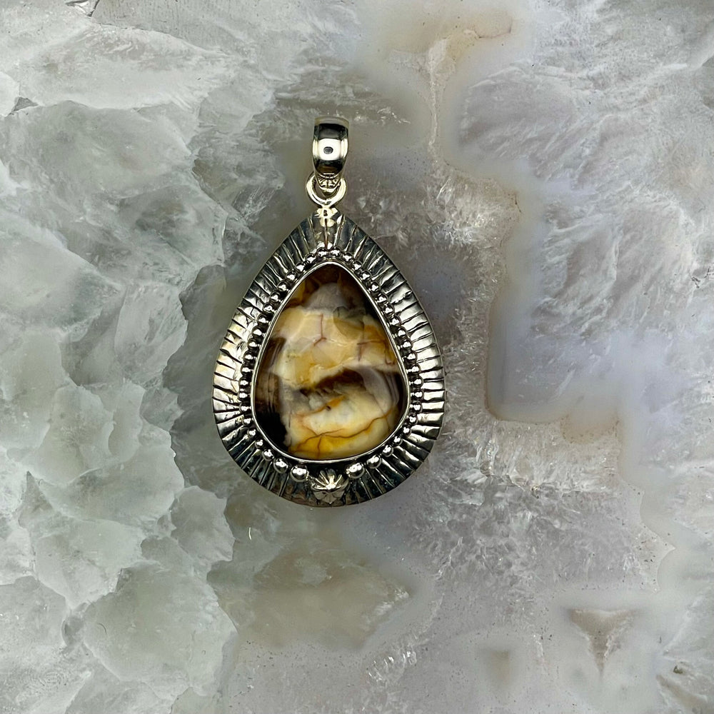 Teardrop Agate Pendant Sterling Silver