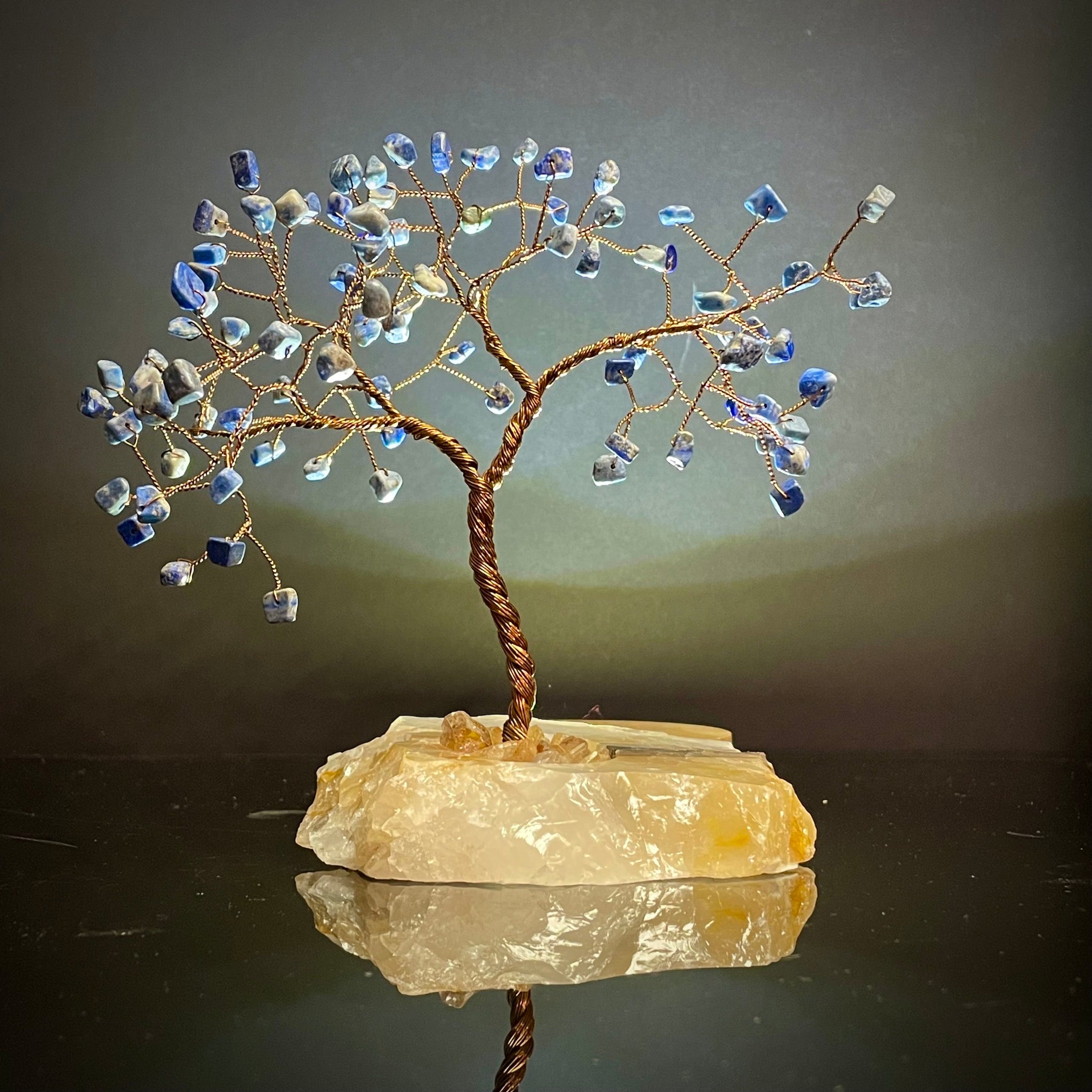 Lapis Lazuli Mojo Tree on Golden Healer Base