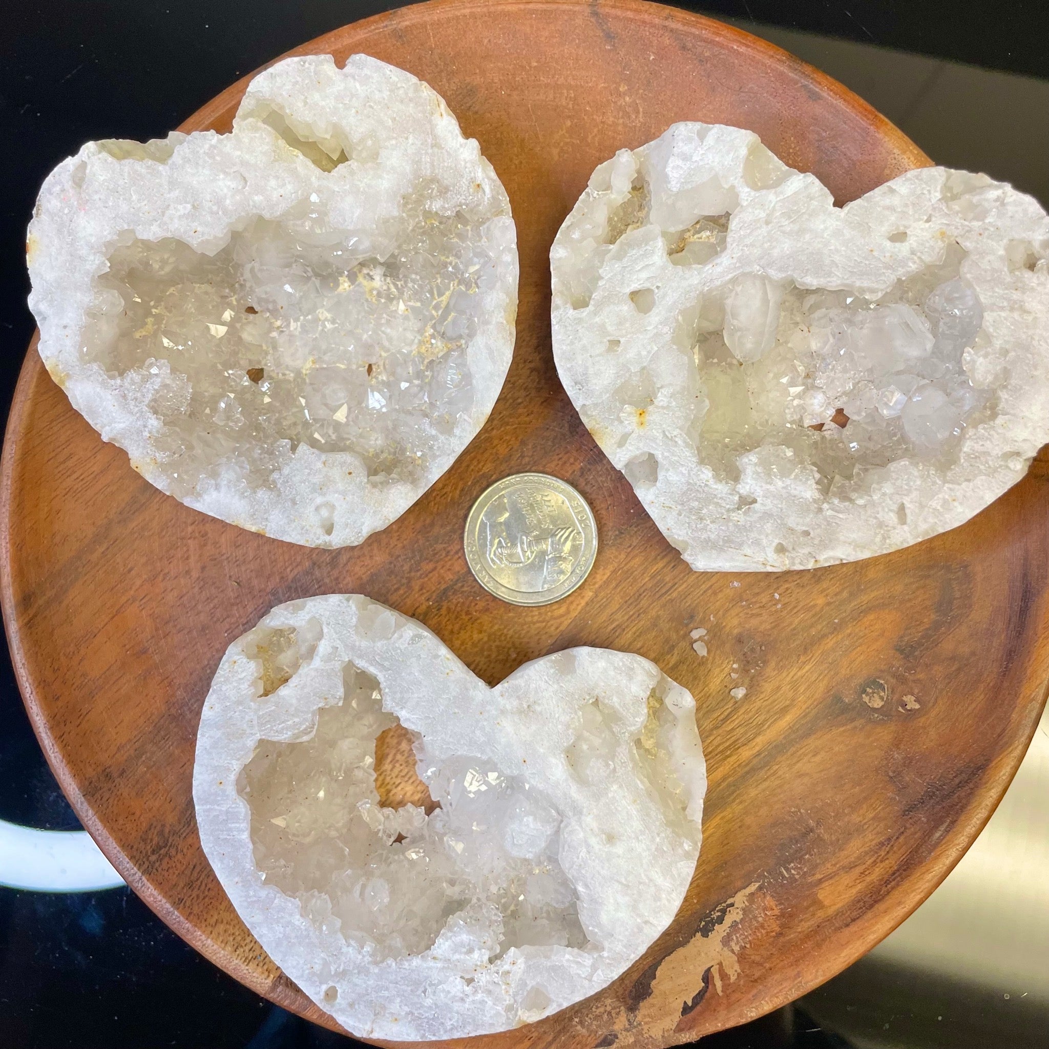 Clear Quartz Geode Heart