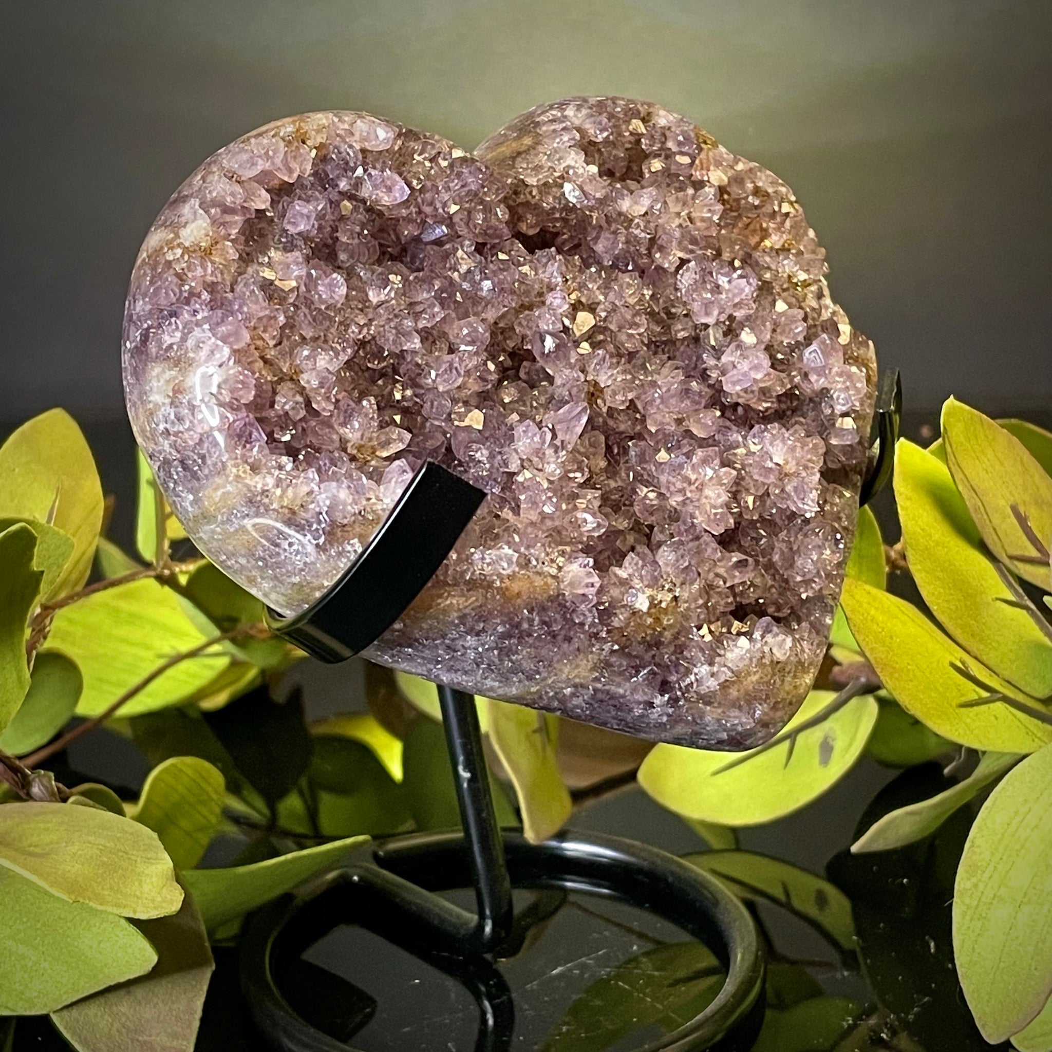 Amethyst Heart on Stand