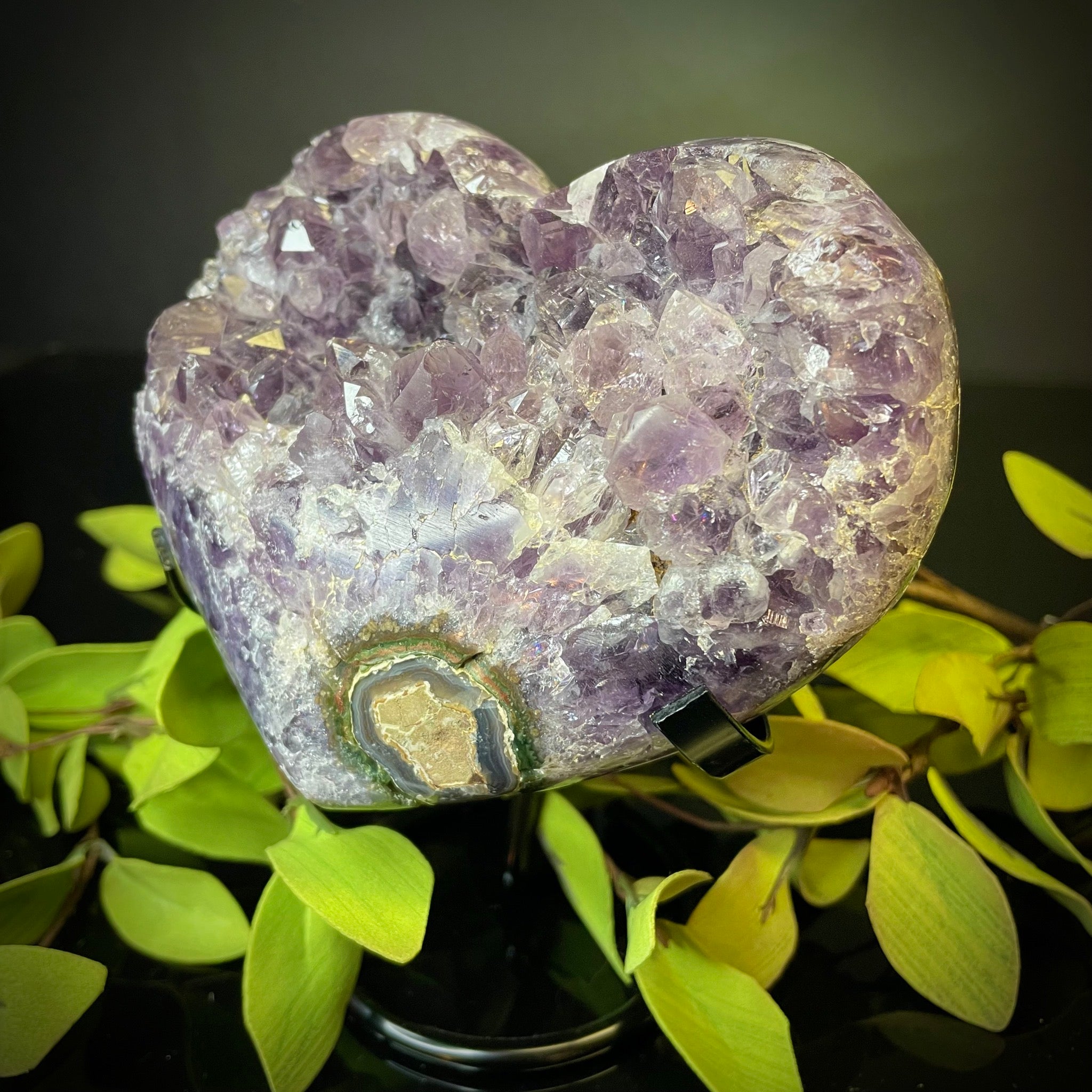 Amethyst Heart on Stand