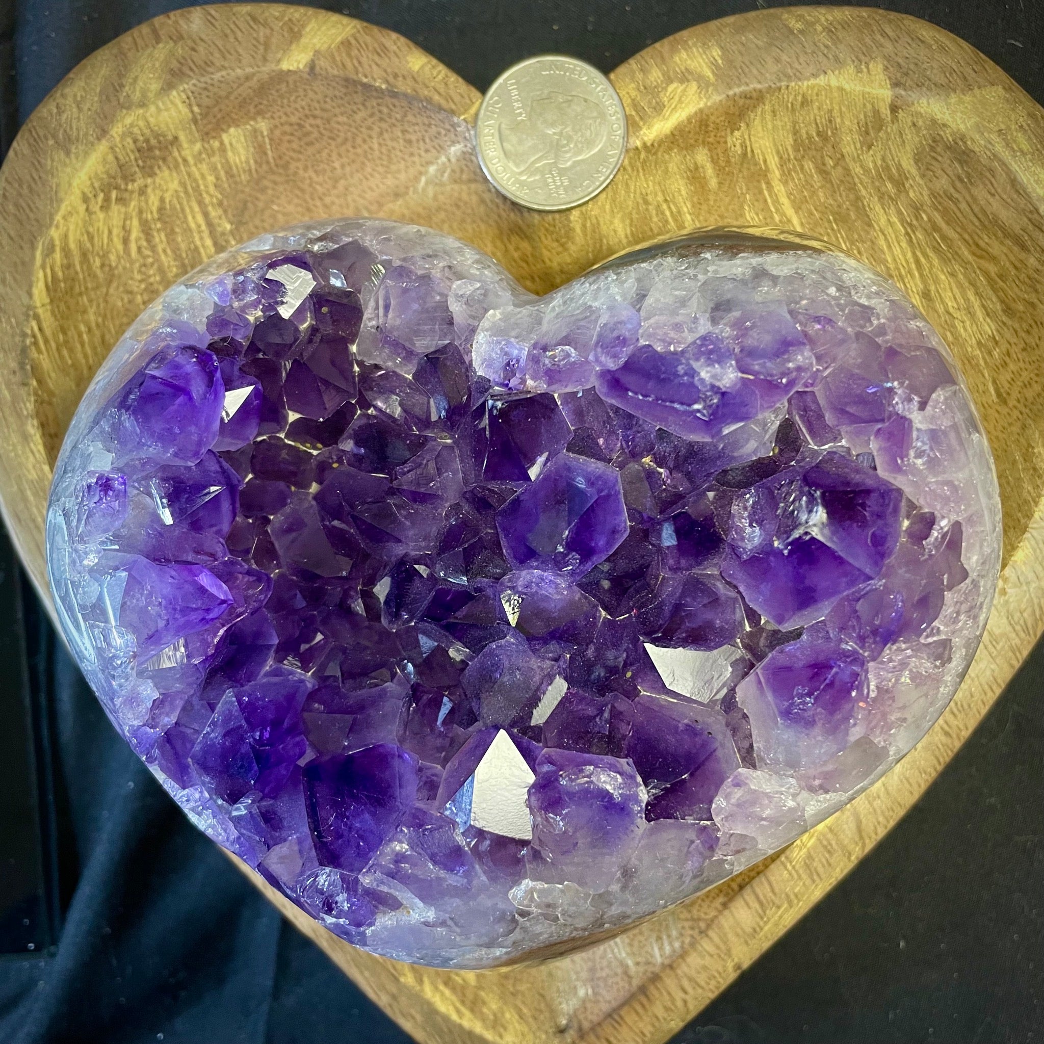 Amethyst Heart on Stand