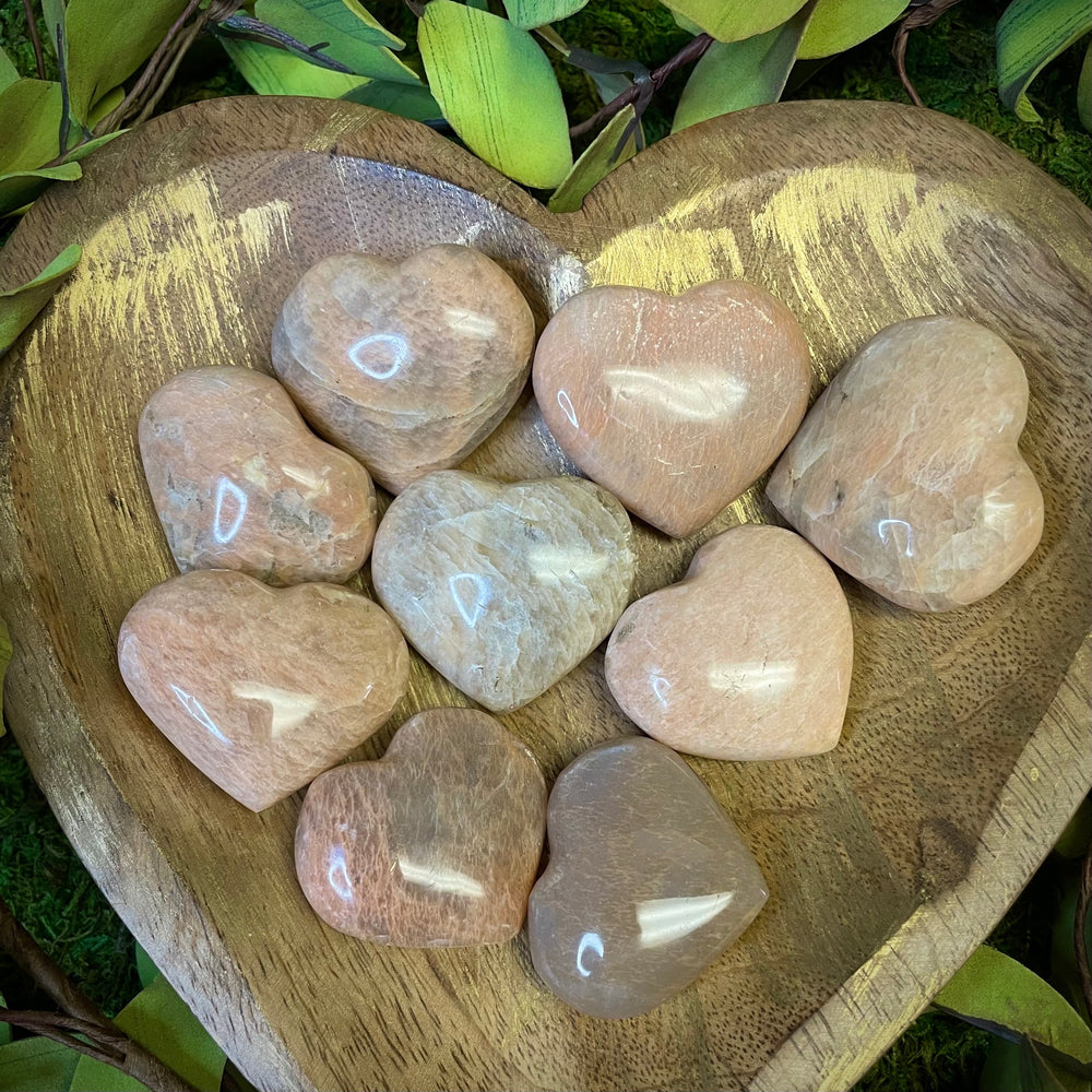 Peach Moonstone Heart