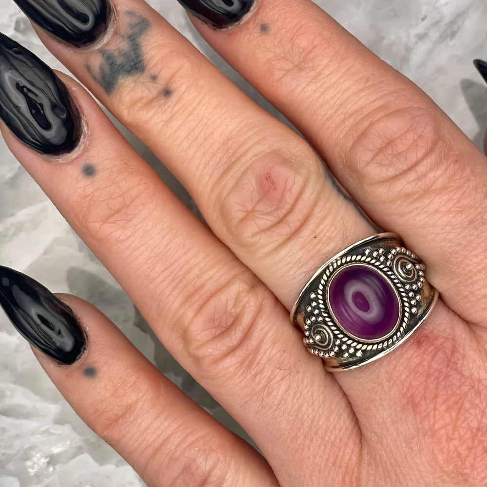 Oval Amethyst Ring Sterling Silver