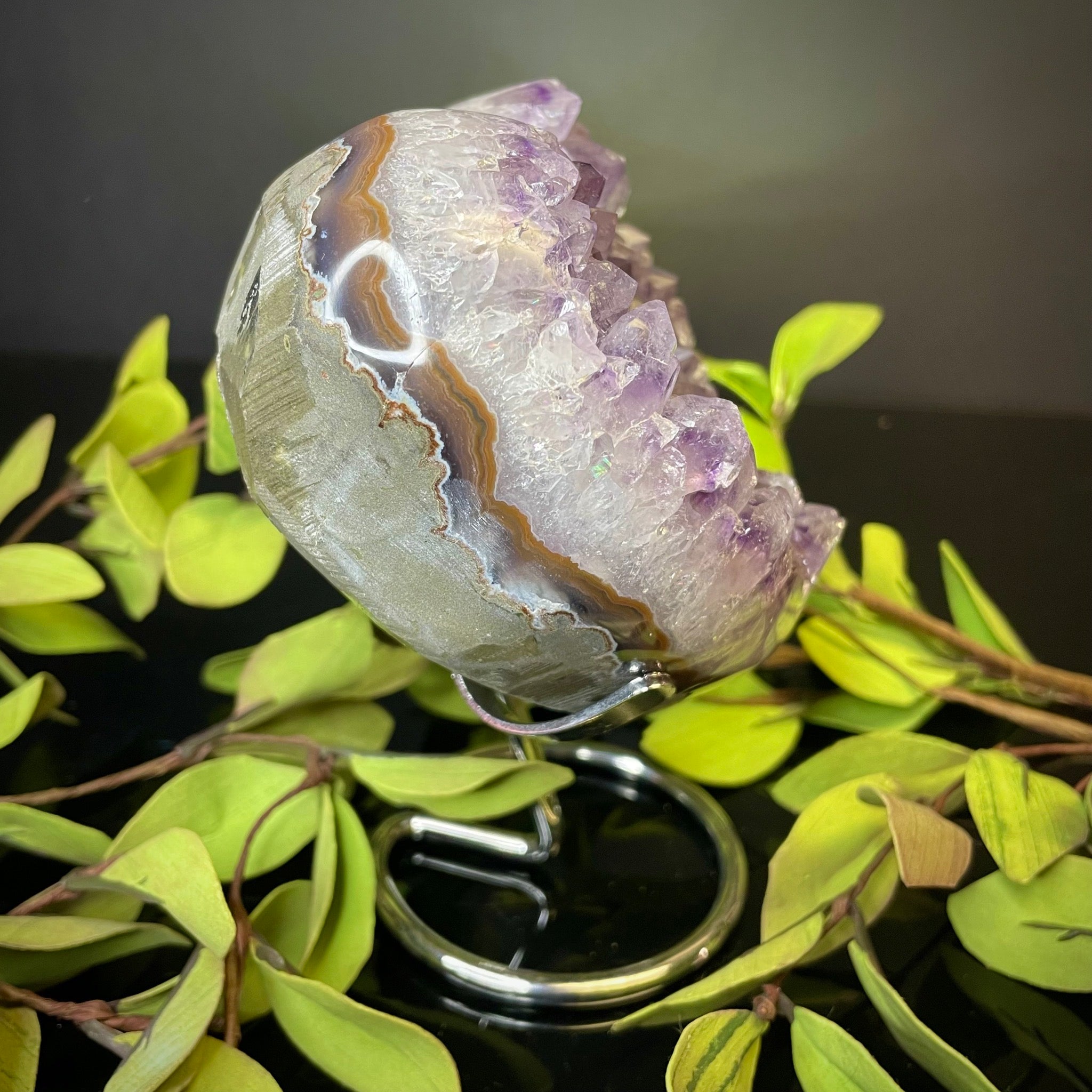 Amethyst Heart on Stand